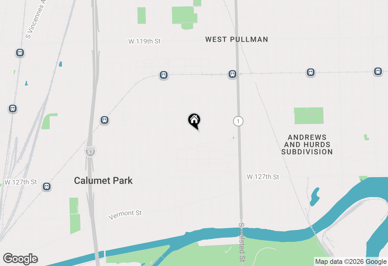 Map of 12416 S Carpenter Street, Calumet Park, IL 60827