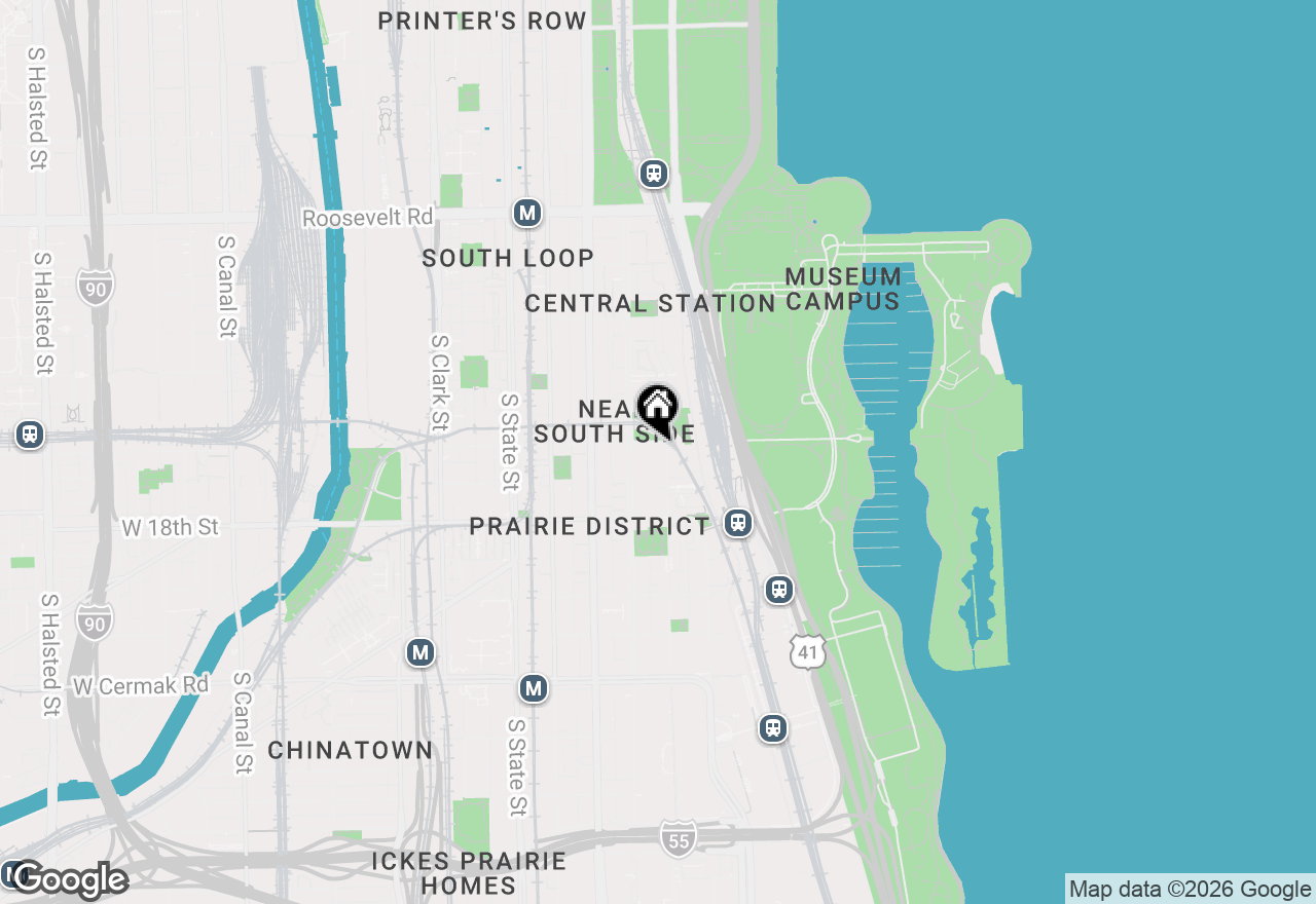 Map of 1600 S Prairie Avenue #1606, Chicago, IL 60616