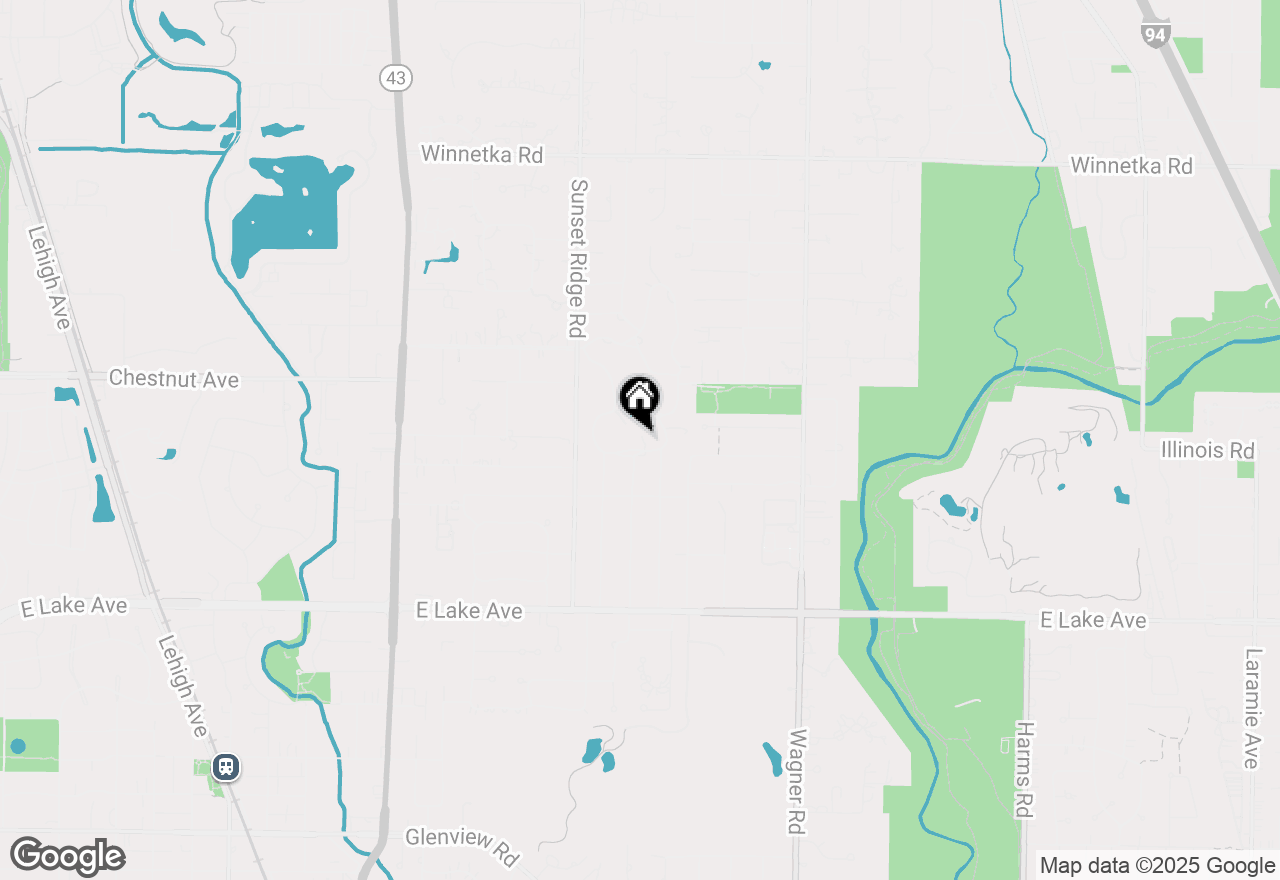 Map of 1640 E Ridgewood Lane, Glenview, IL 60025