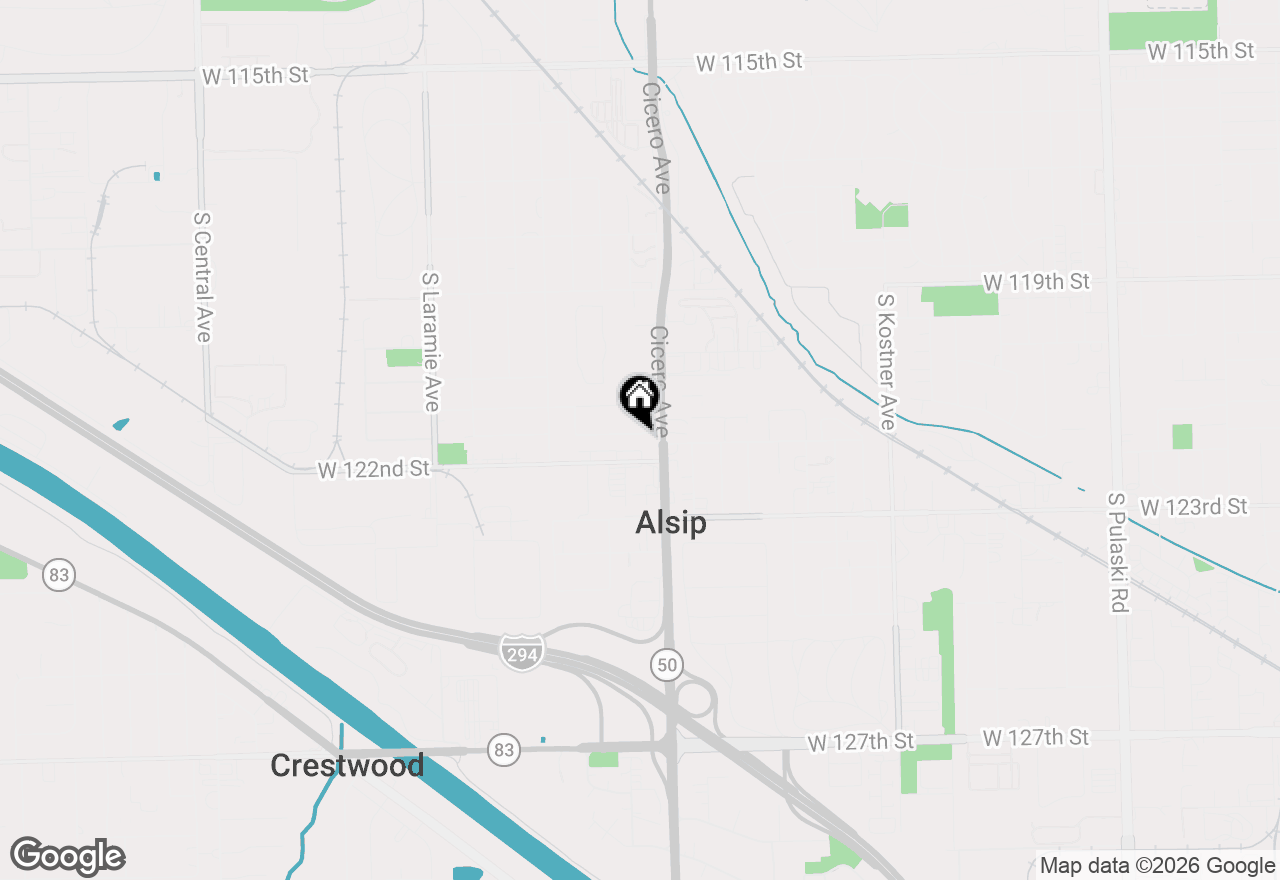 Map of 4811 W 121st Place, Alsip, IL 60803