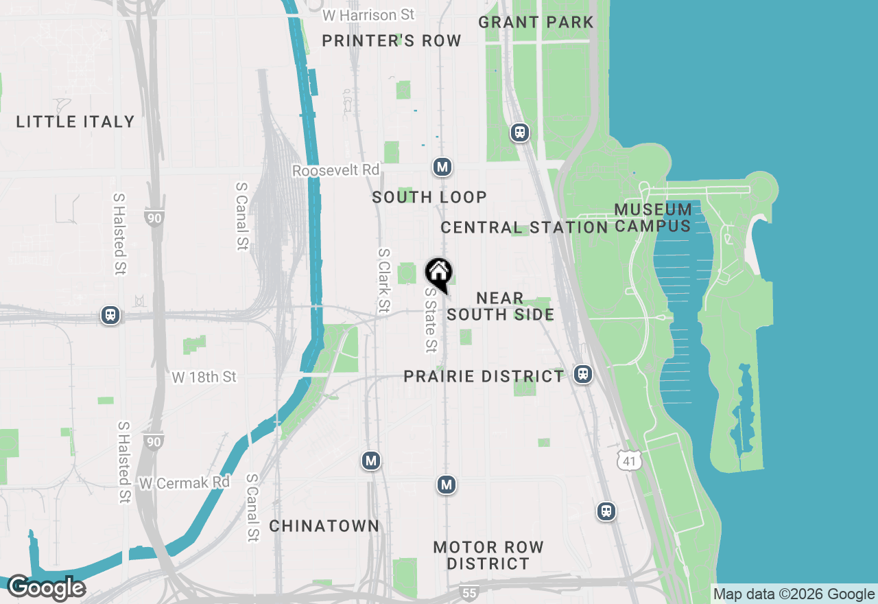 Map of 1529 S State Street #5H, Chicago, IL 60605