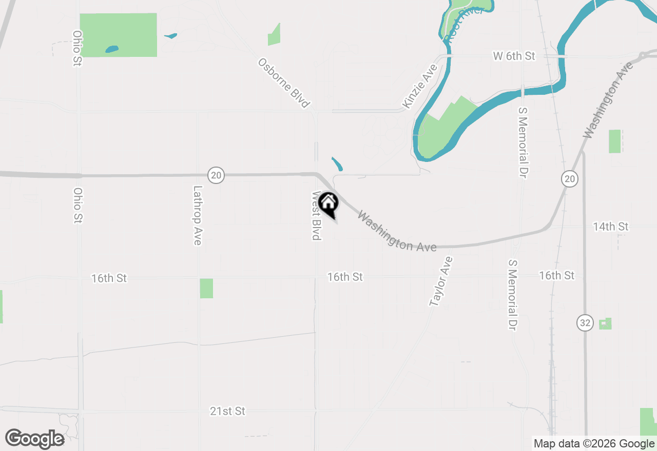 Map of 1374 Deane Blvd, Racine, WI 53405