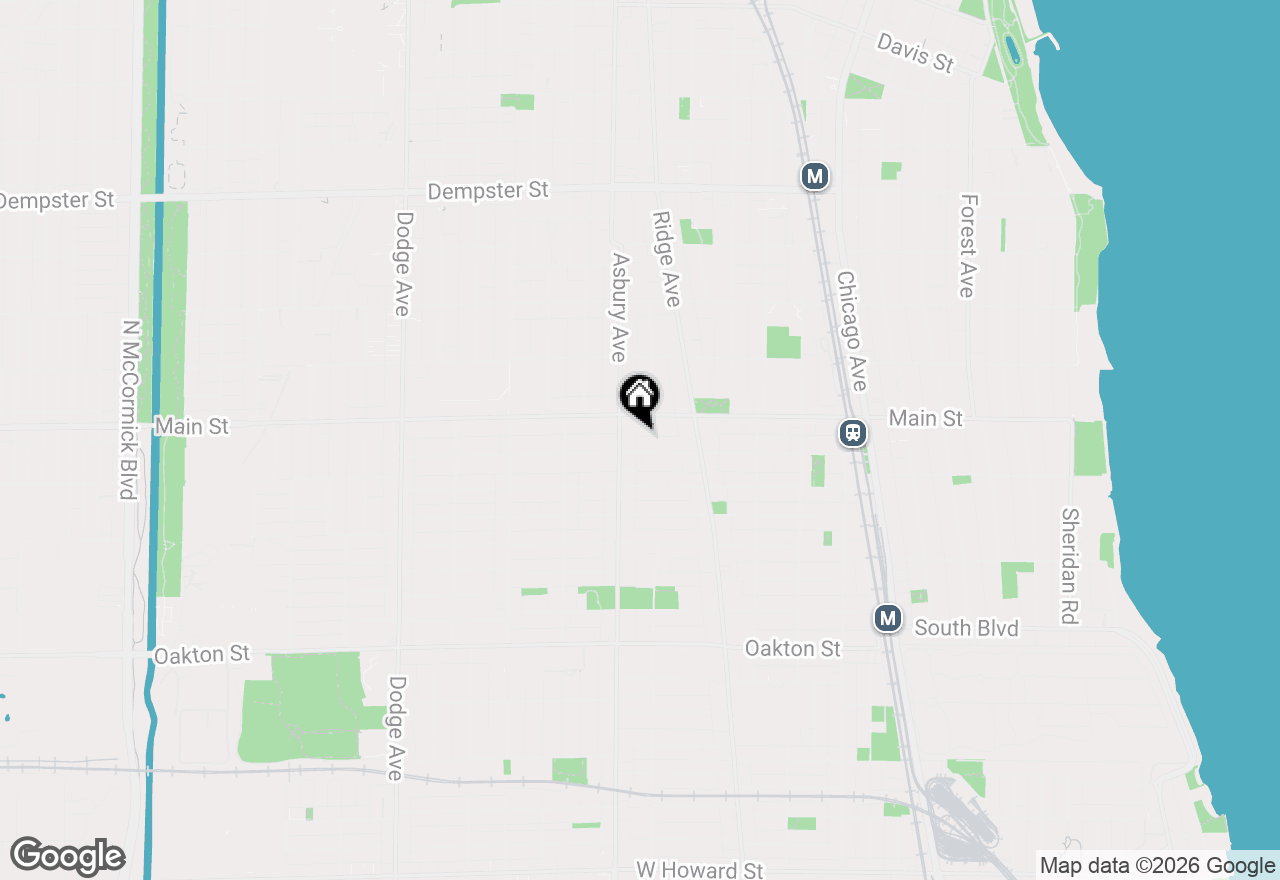 Map of 1215 Washington Street, Evanston, IL 60202