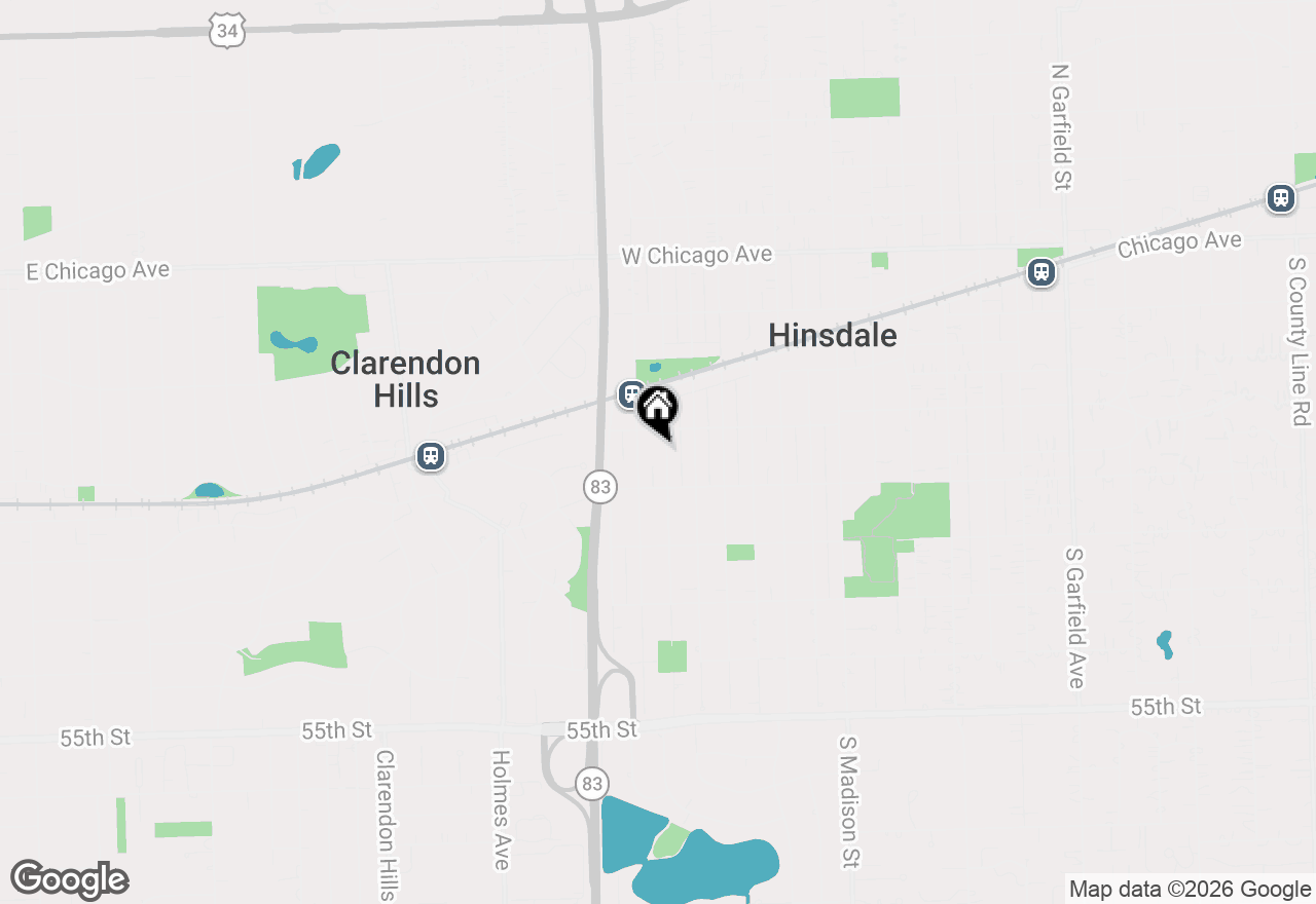 Map of 418 S Quincy Street, Hinsdale, IL 60521
