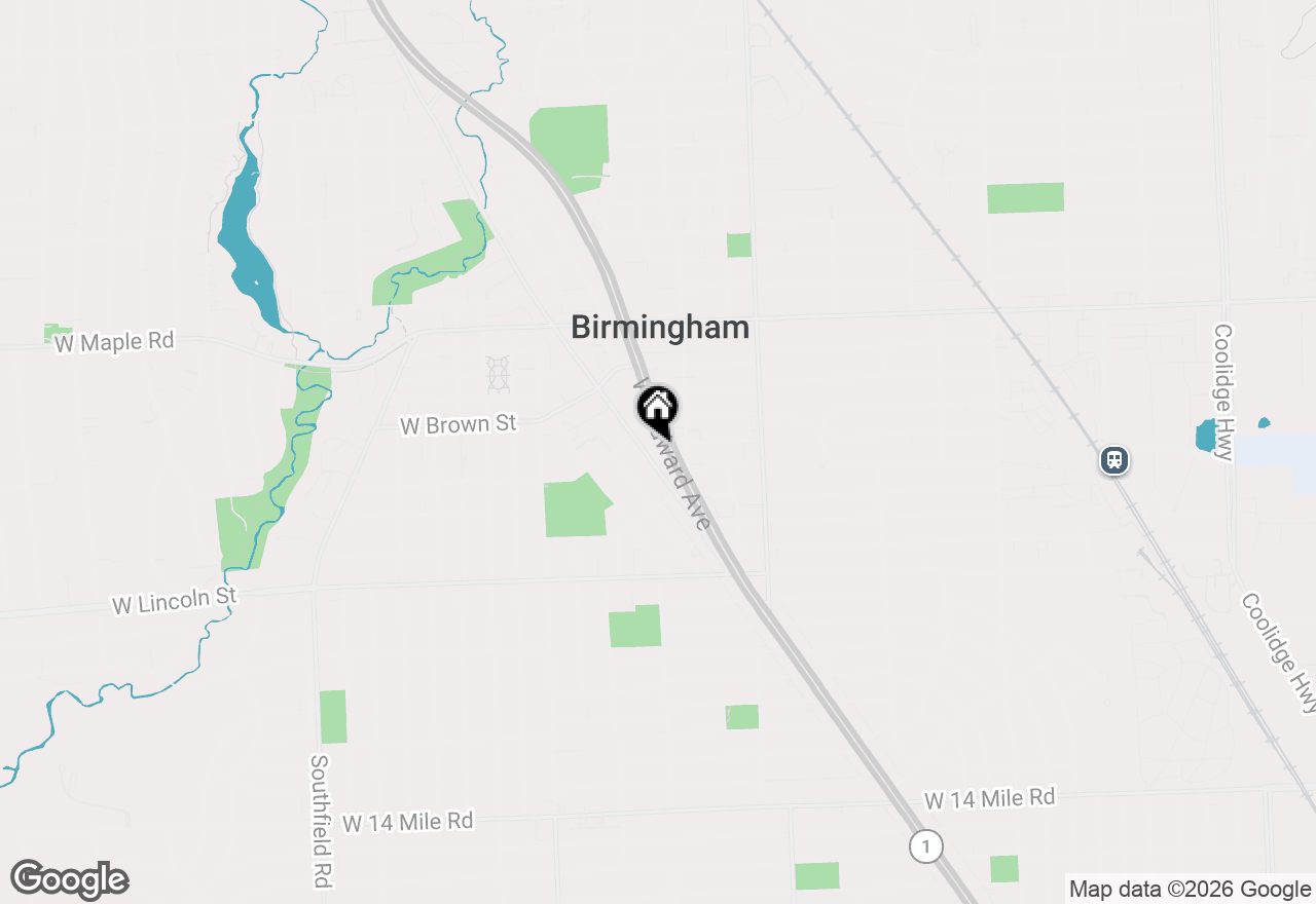 Map of 555 S Old Woodward Avenue #1305, Birmingham, MI 48009