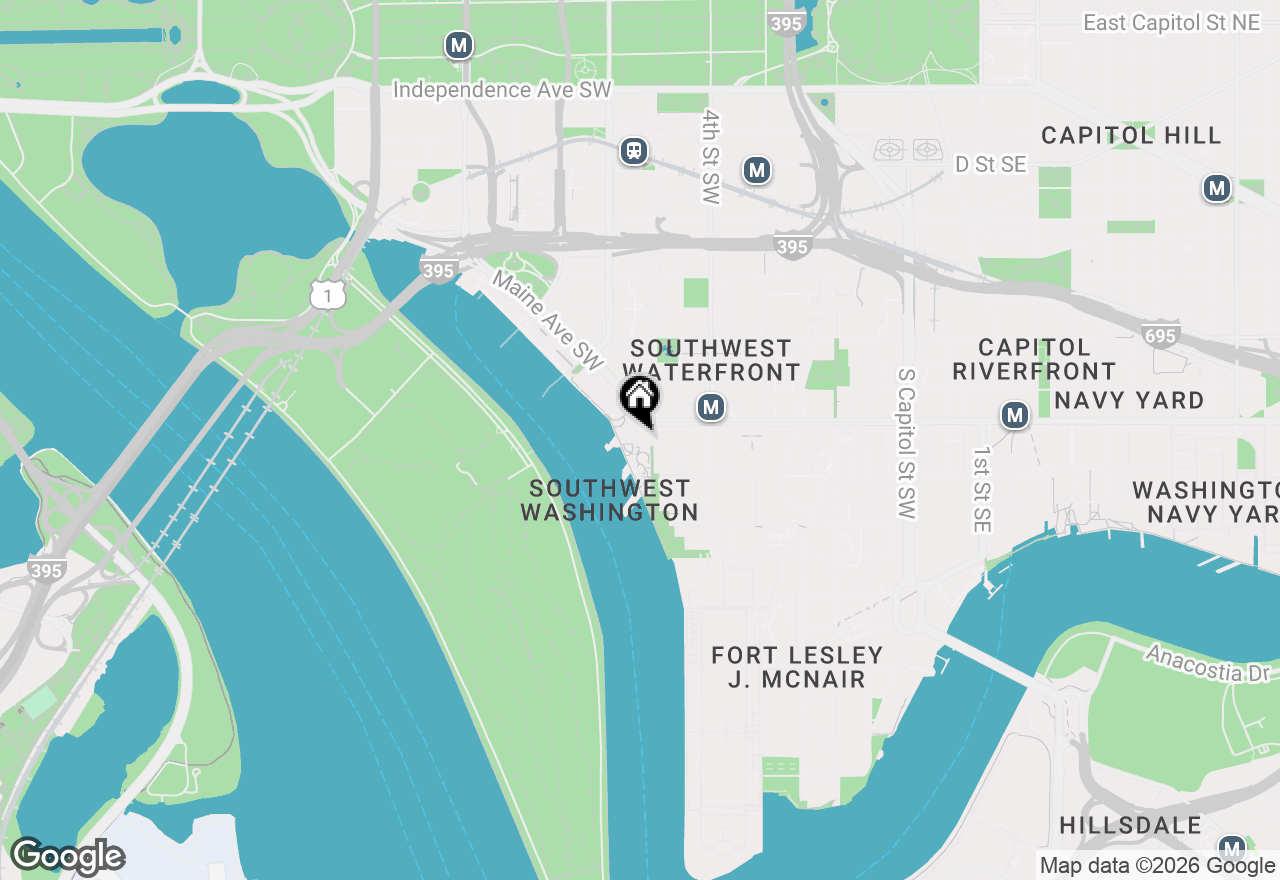 Map of 525 Water Street Sw #326, Washington, DC 20024