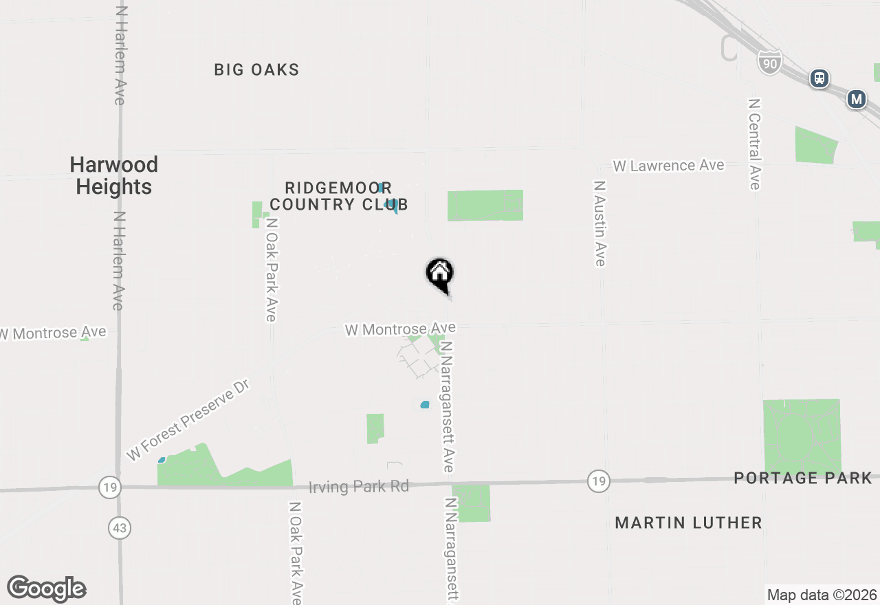 Map of 4438 N Narragansett Avenue, Harwood Heights, IL 60706