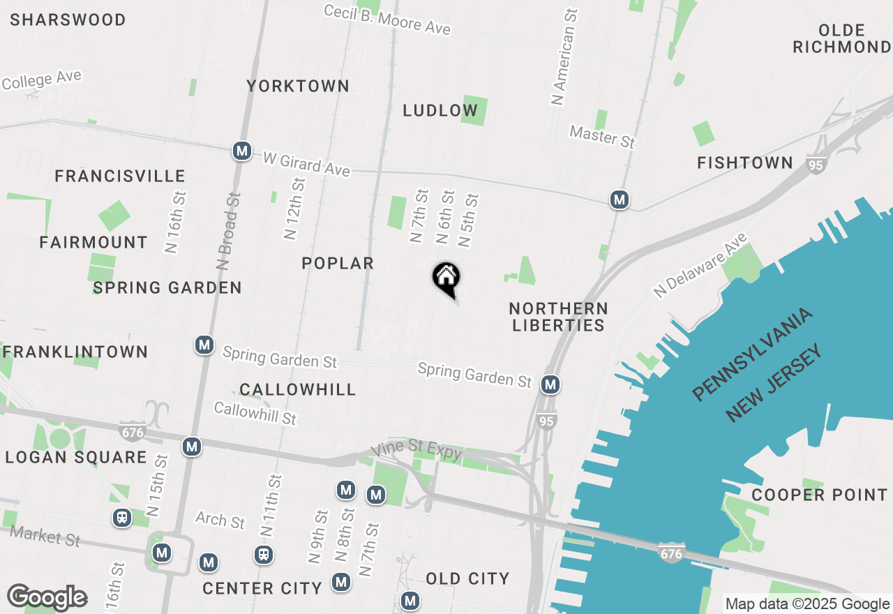 Map of 526 Brown Street #UNIT 401, Philadelphia, PA 19123