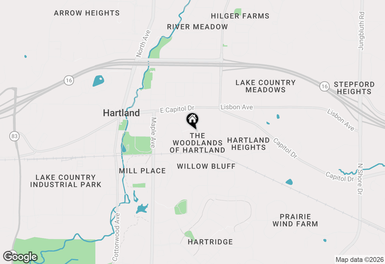 Map of 207 Woodlands Ct, Hartland, WI 53029
