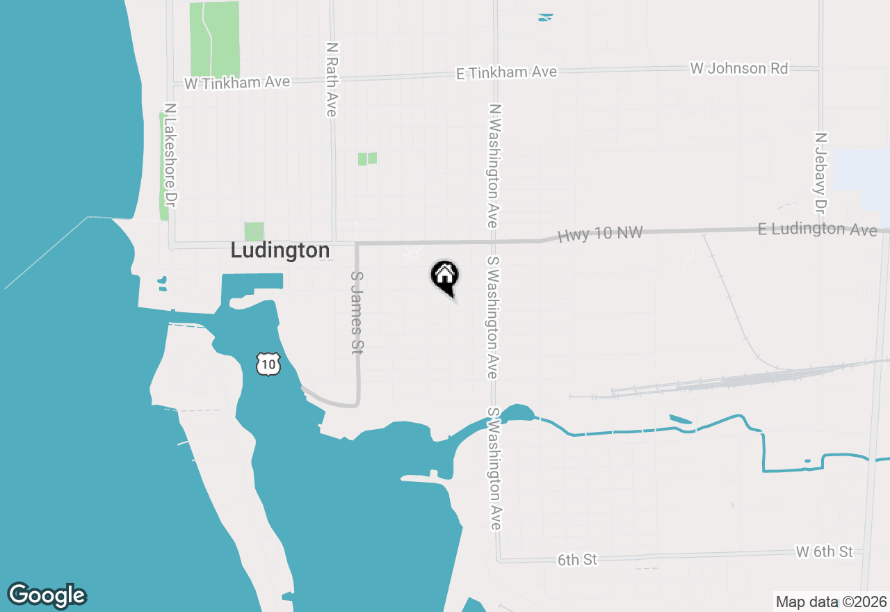 Map of 409 E Foster Street, Ludington, MI 49431