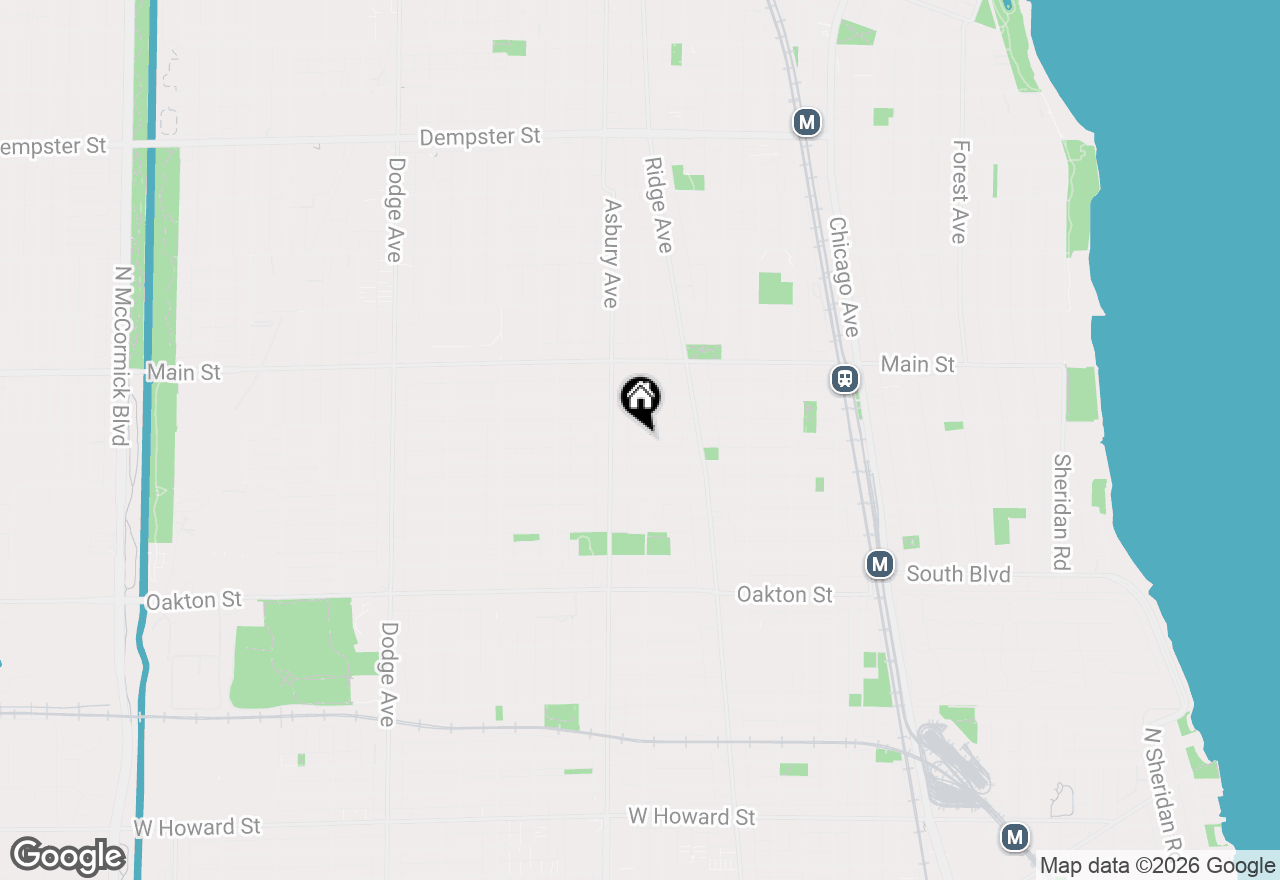 Map of 1204 Madison Street, Evanston, IL 60202