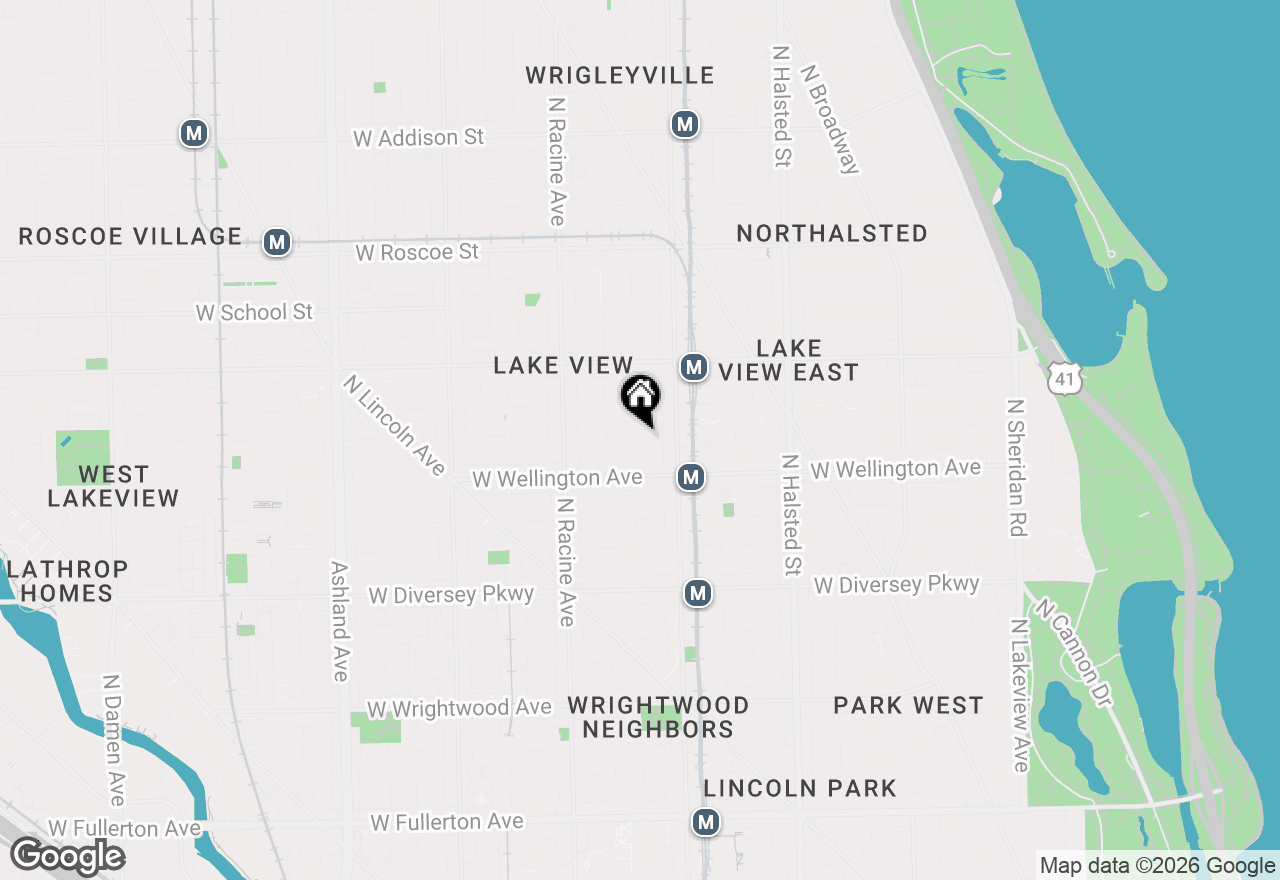 Map of 3036 N Kenmore Avenue #1N, Chicago, IL 60657