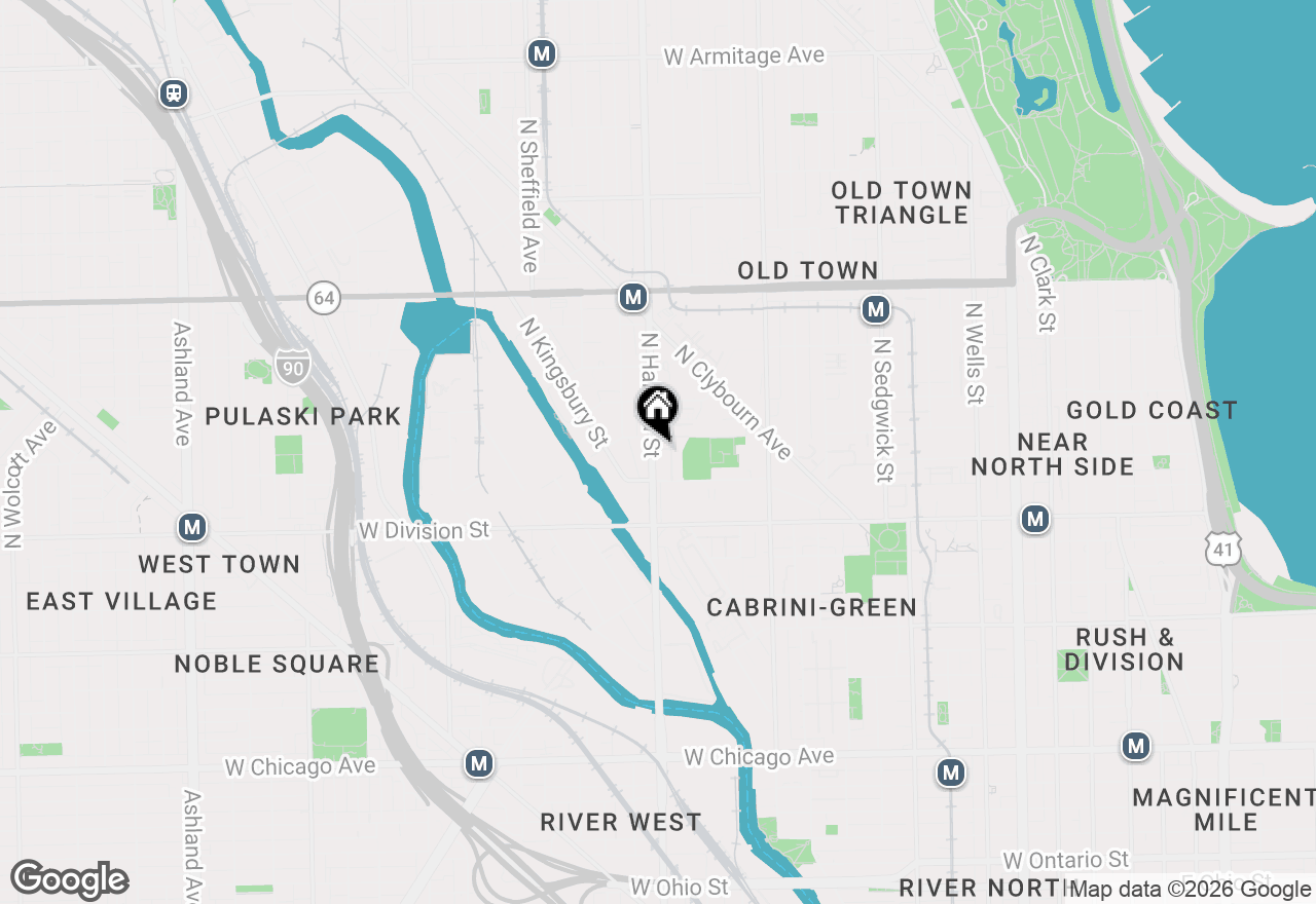 Map of 1341 N Halsted Street #3N, Chicago, IL 60642
