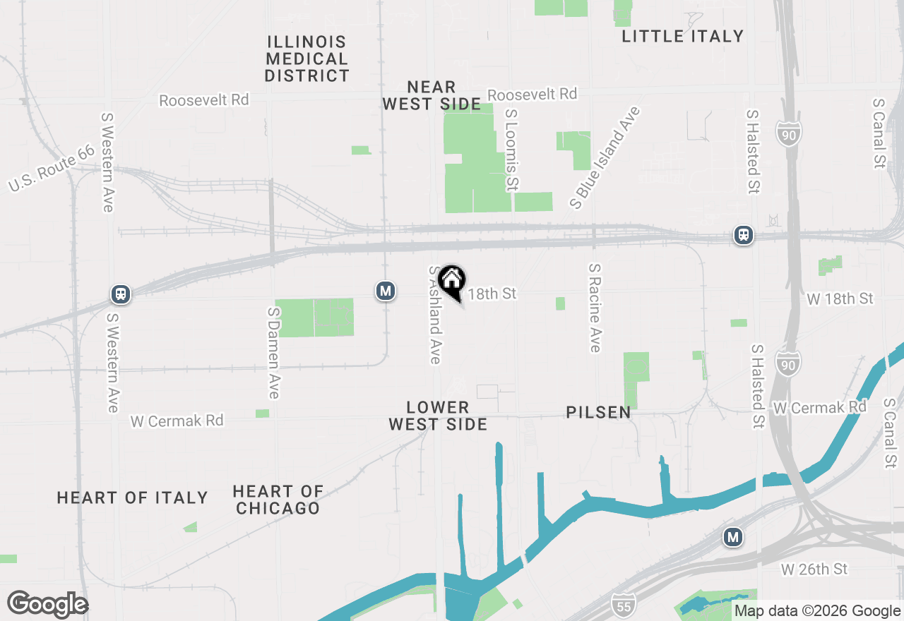 Map of 1532 W 18th Place #2R, Chicago, IL 60608