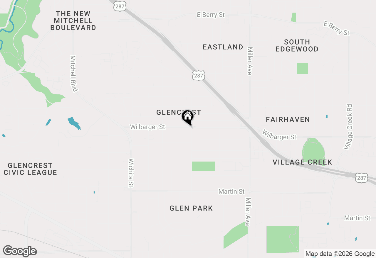 Map of 3516 Wilbarger Street, Fort Worth, TX 76119
