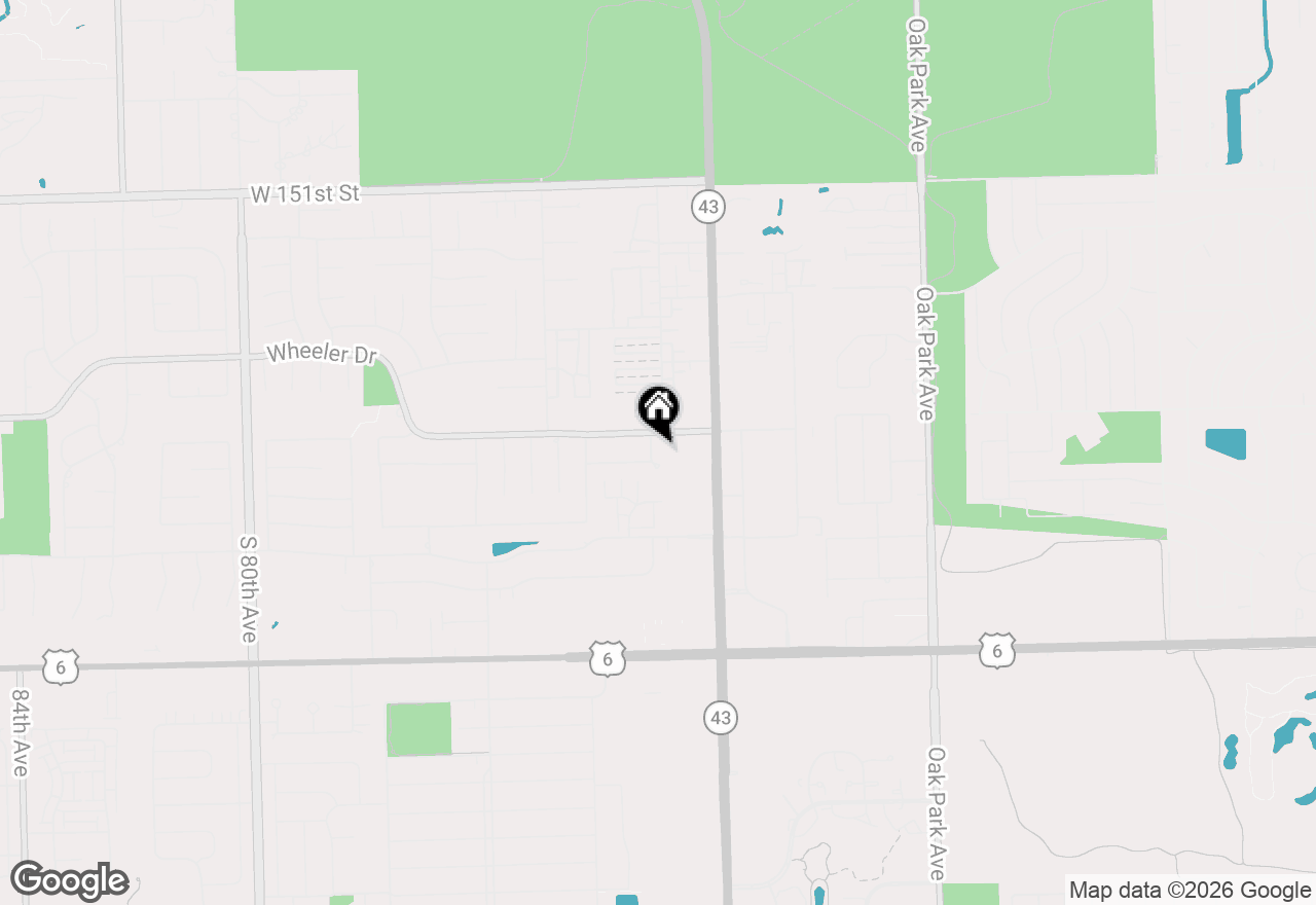Map of 15545 Mimosa Drive, Orland Park, IL 60462