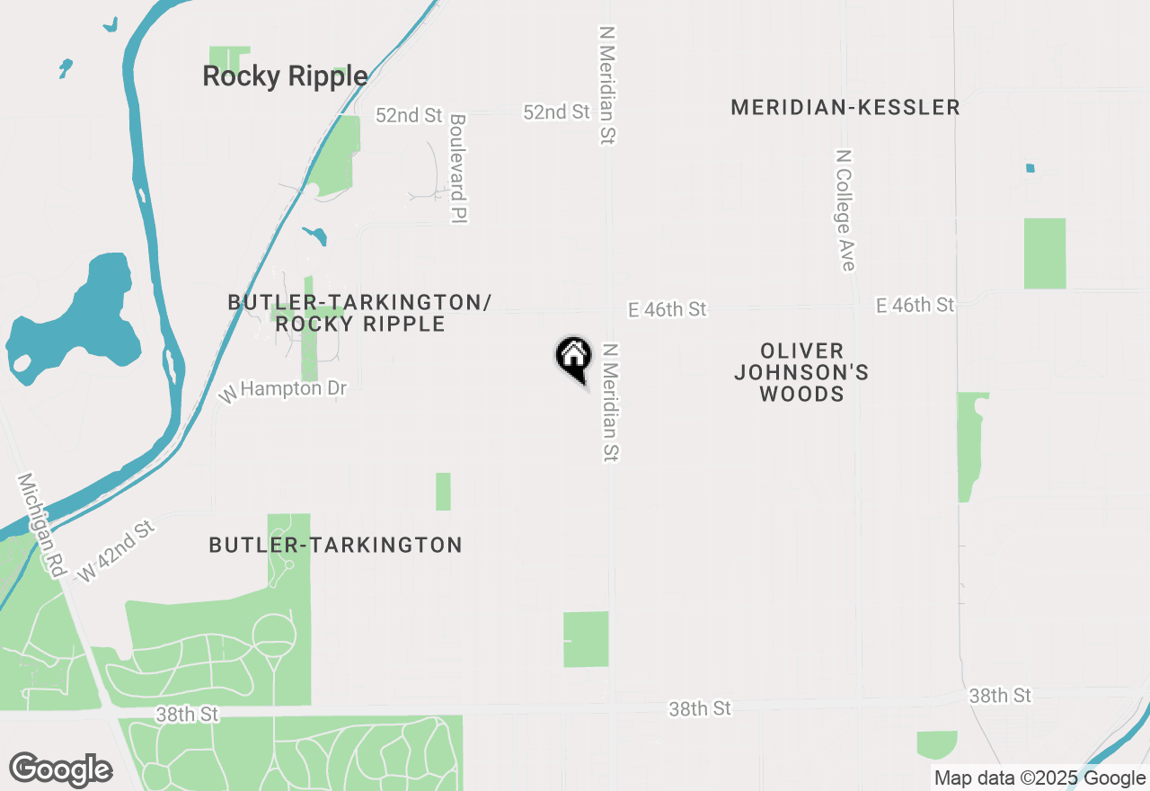 Map of 43 W Hampton Drive, Indianapolis, IN 46208