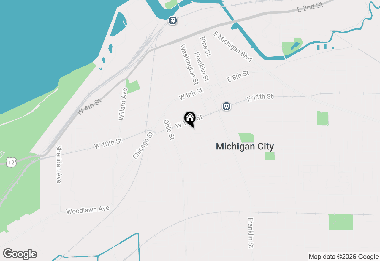 Map of 404 Green Street, Michigan City, IN 46360