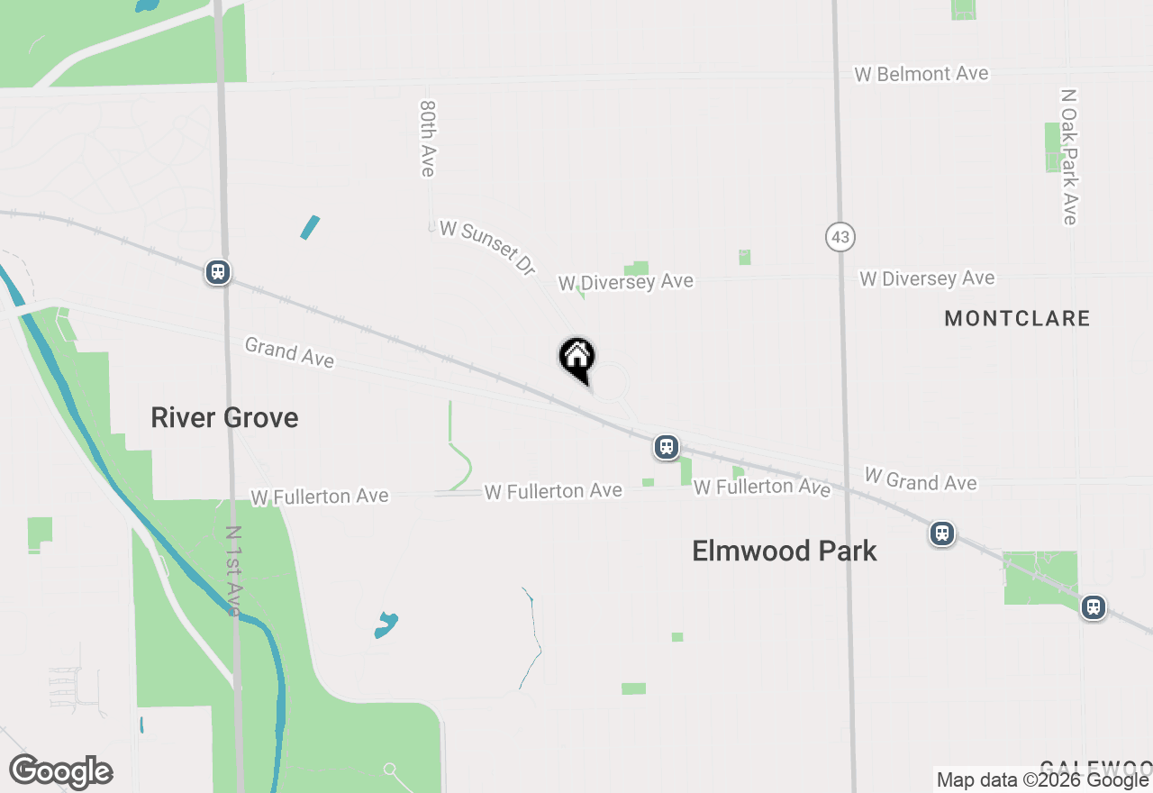 Map of 7707 Westwood Drive #1B, Elmwood Park, IL 60707