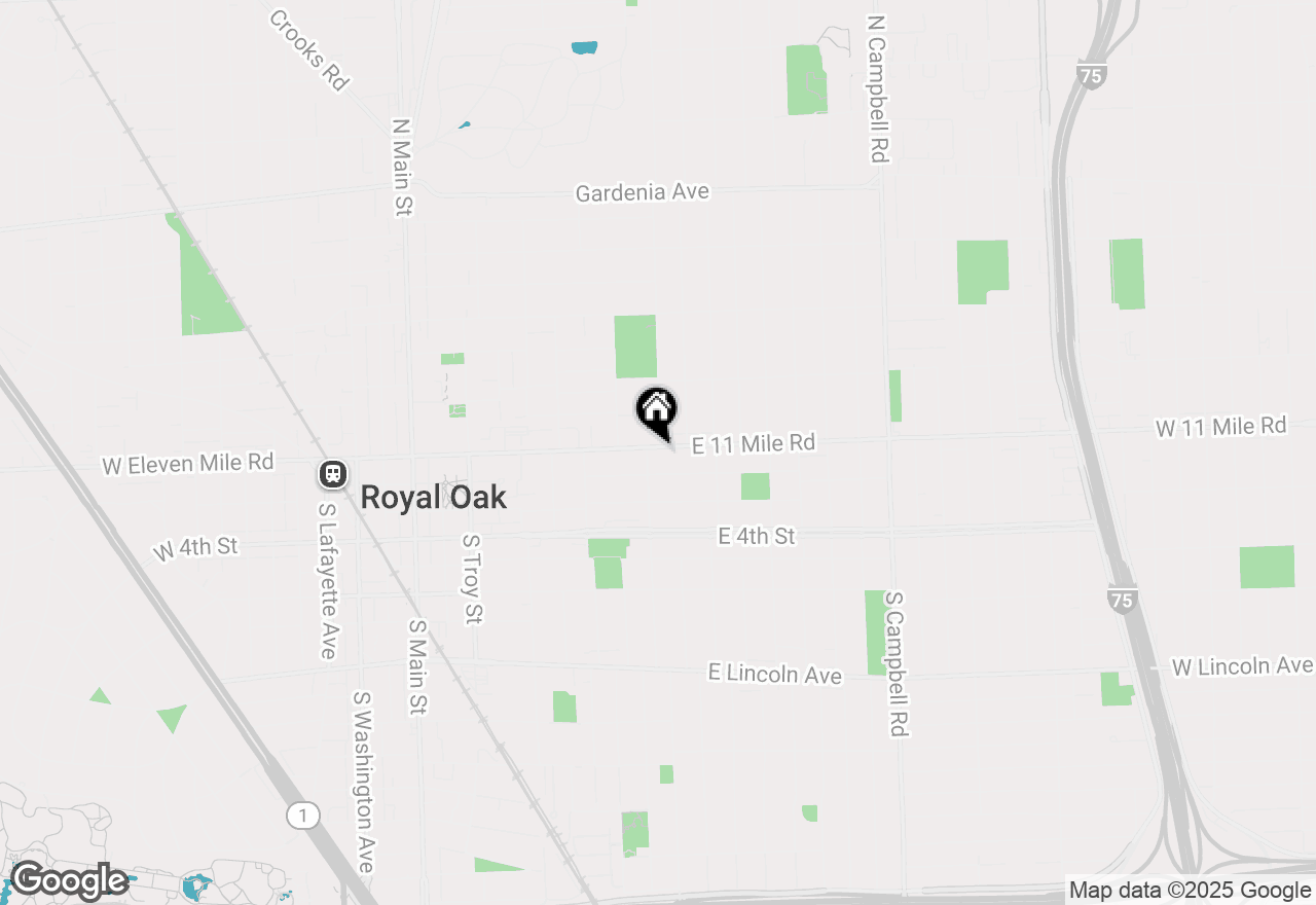 Map of 908 E 11 Mile Road, Royal Oak, MI 48067