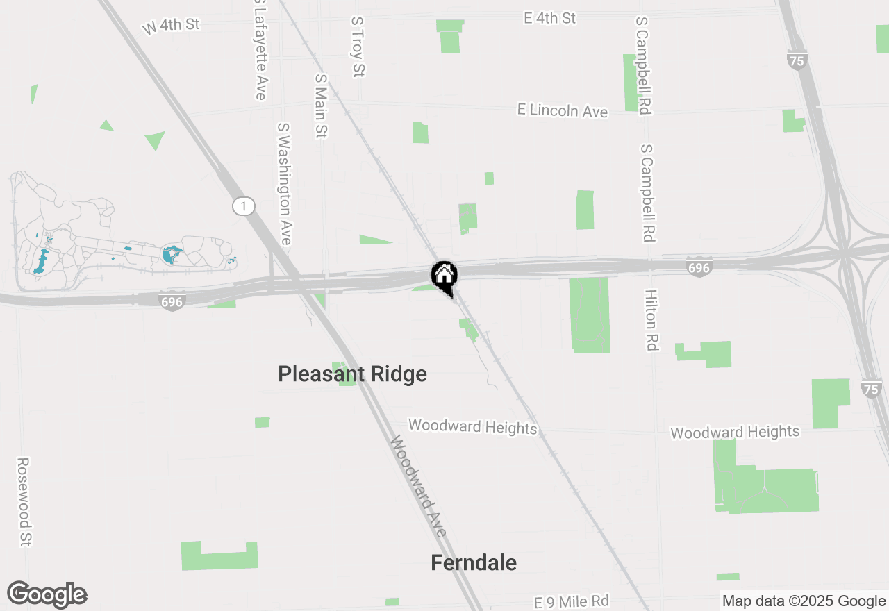 Map of 92 Kensington Boulevard, Pleasant Ridge, MI 48069