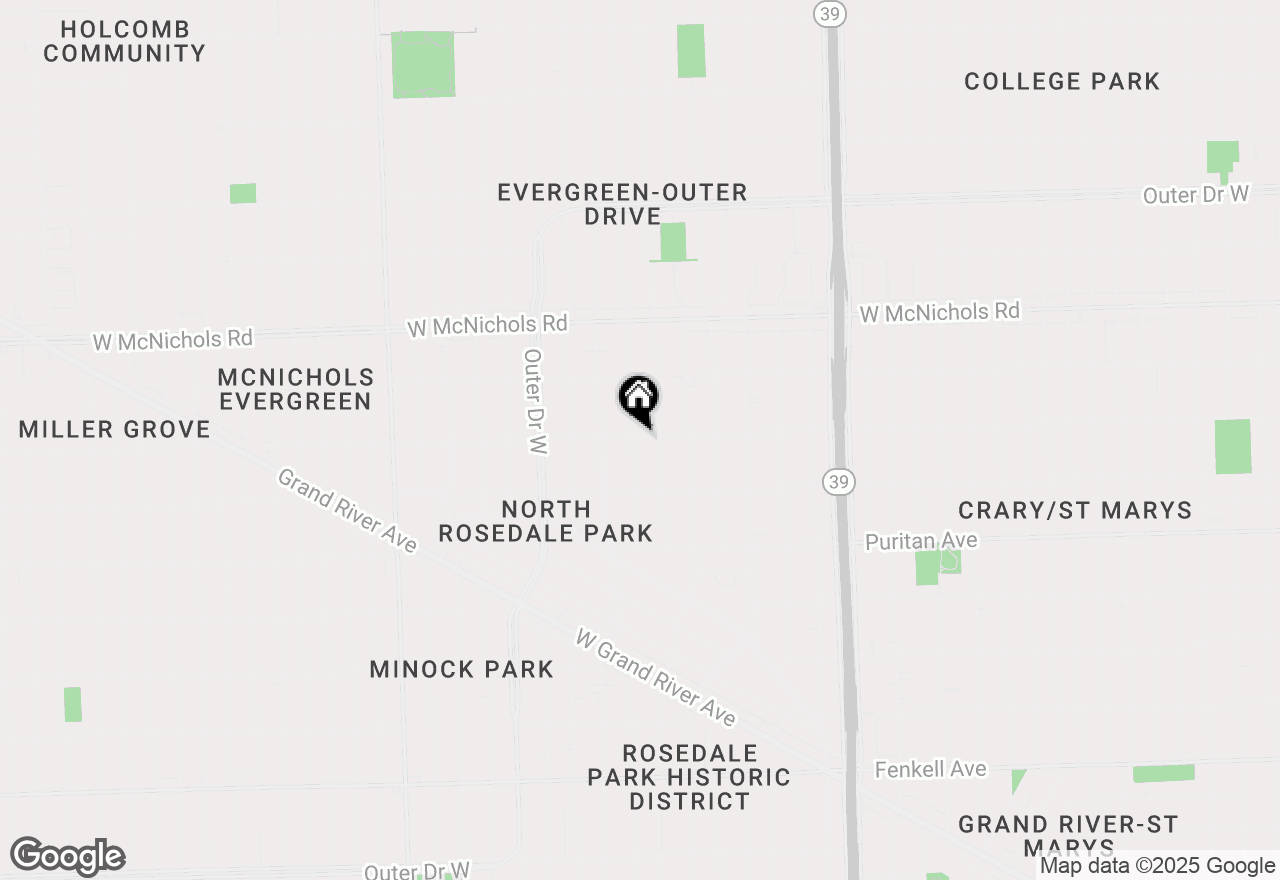 Map of 16614 Sunderland Road, Detroit, MI 48219