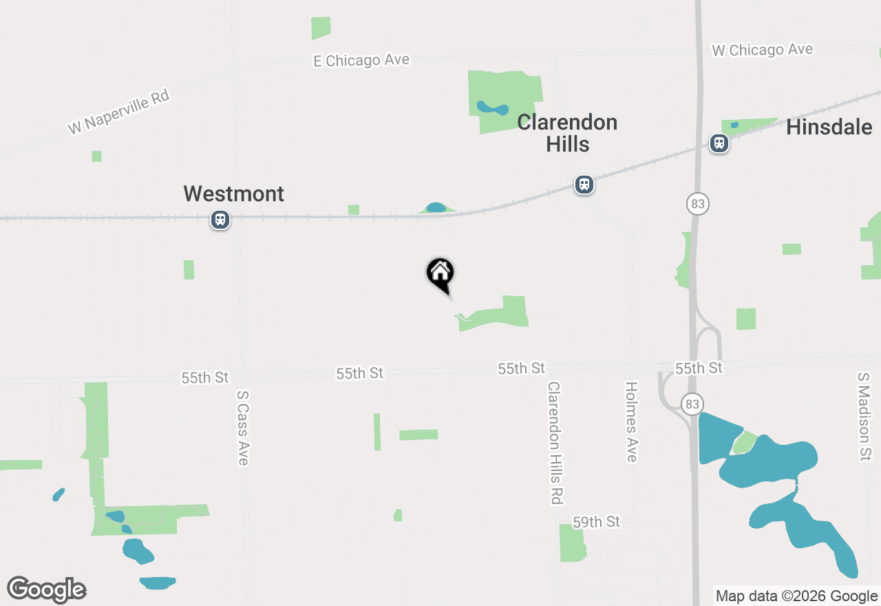 Map of 406 Hudson Avenue, Clarendon Hills, IL 60514
