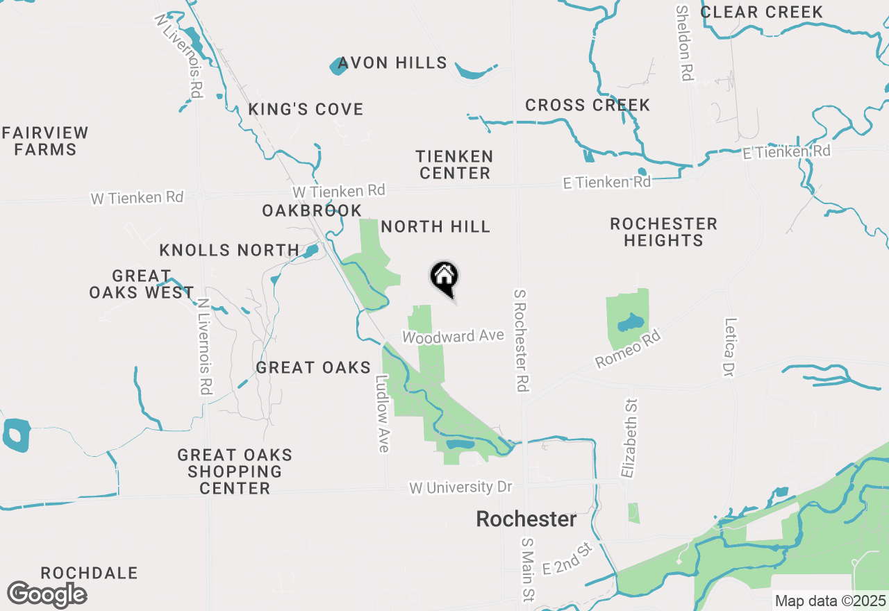 Map of 1211 N Oak Street, Rochester, MI 48307