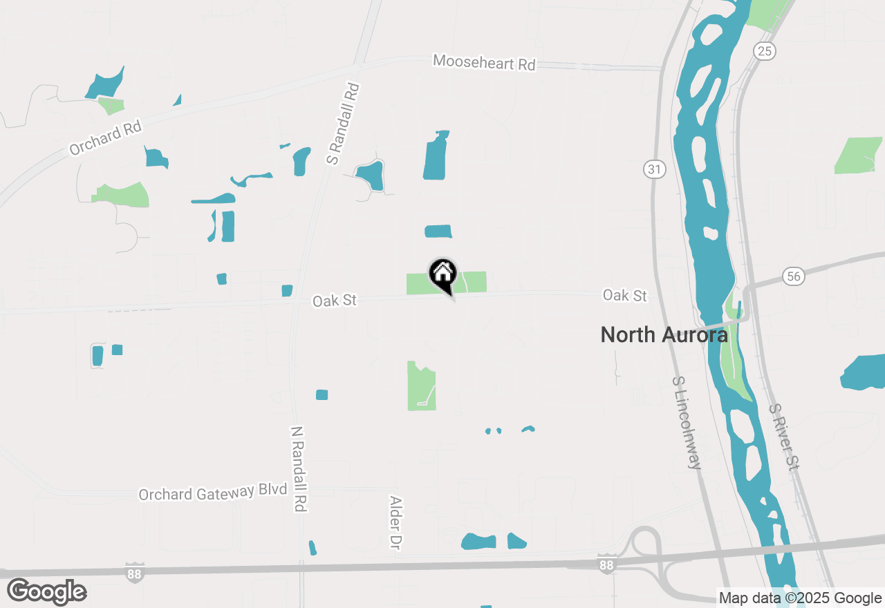 Map of 610 Oak Street, North Aurora, IL 60542