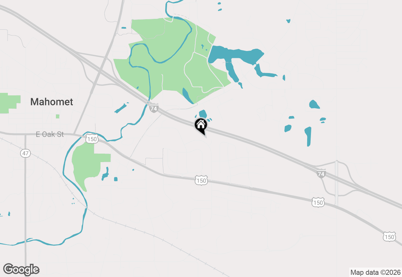 Map of 1414 E Heather Drive, Mahomet, IL 61853