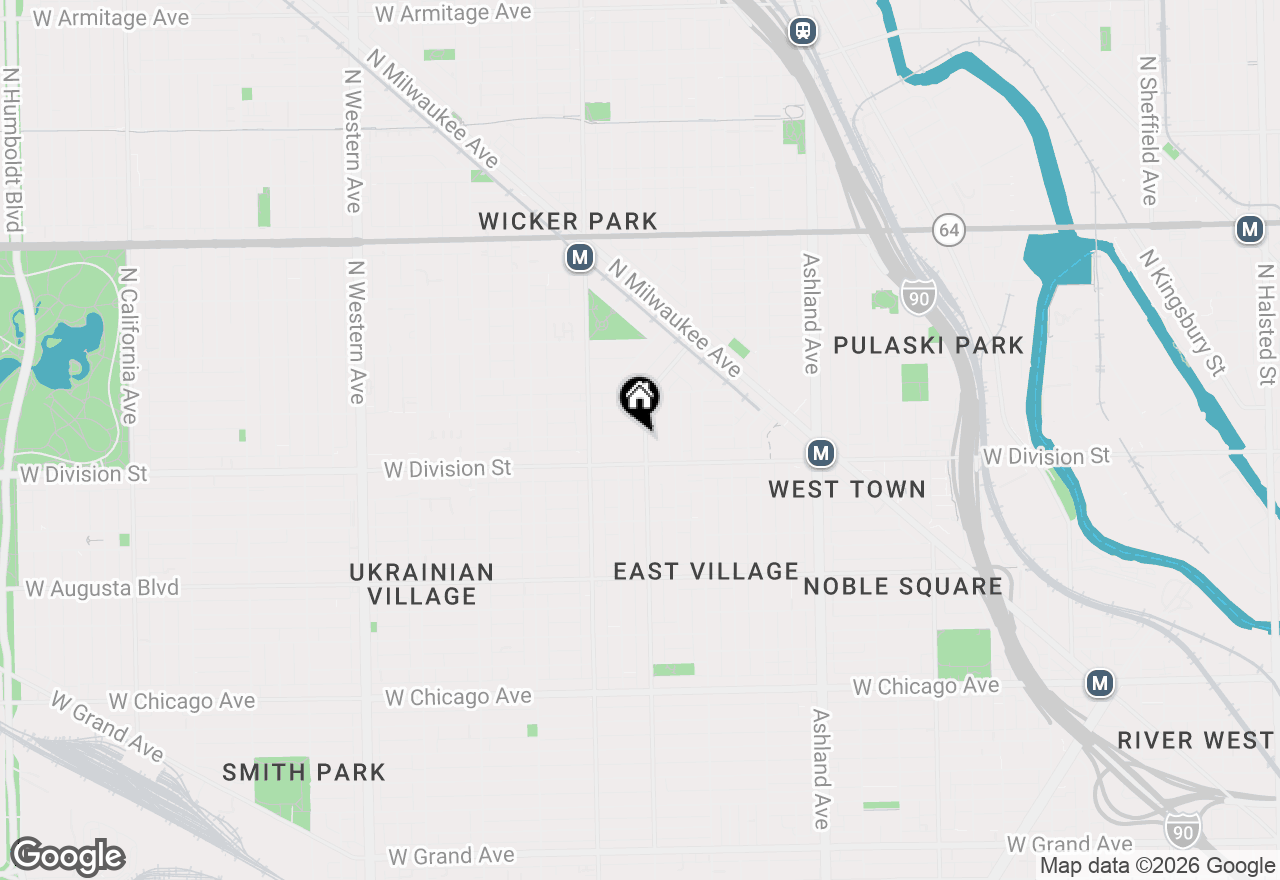 Map of 1222 N Wolcott Avenue #3N, Chicago, IL 60622