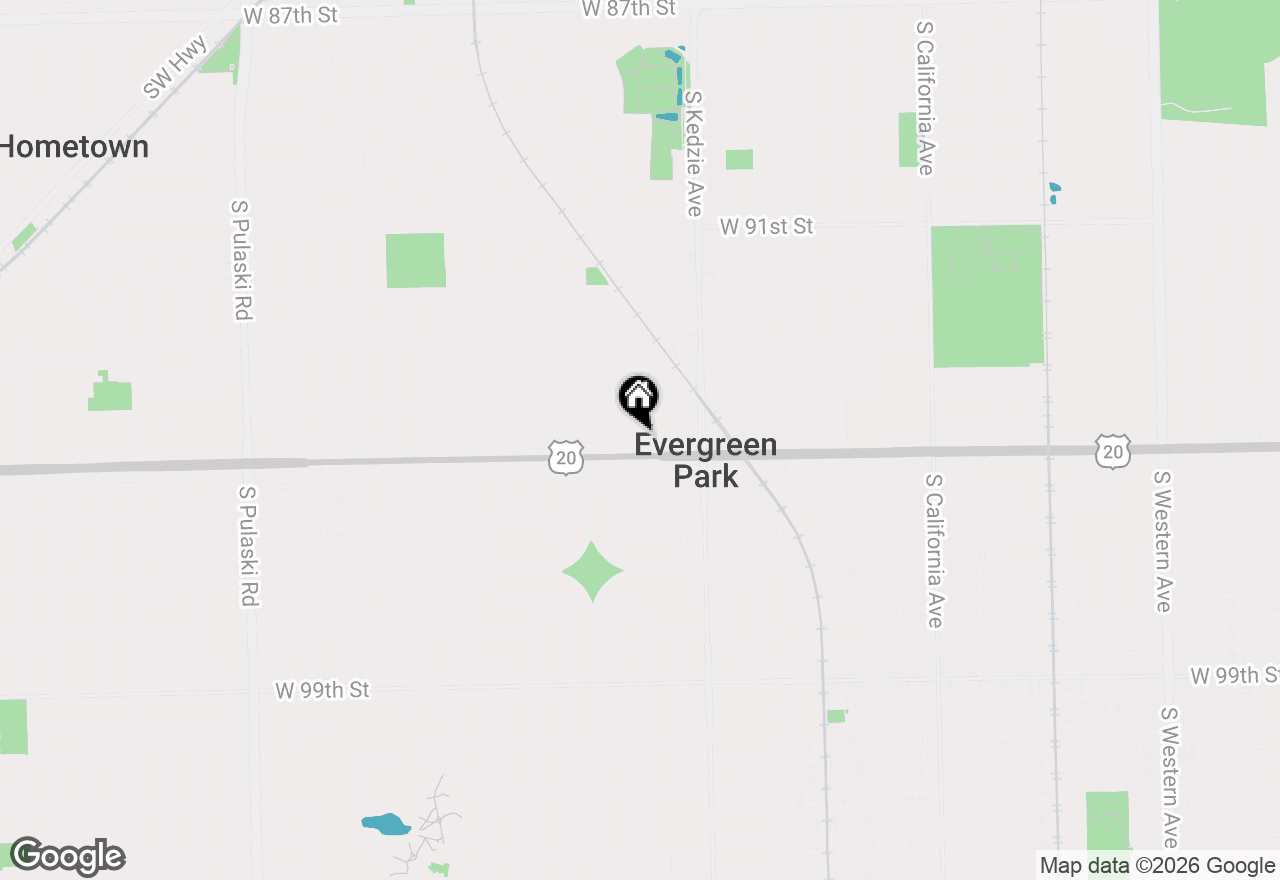 Map of 9436 S Spaulding Avenue, Evergreen Park, IL 60805