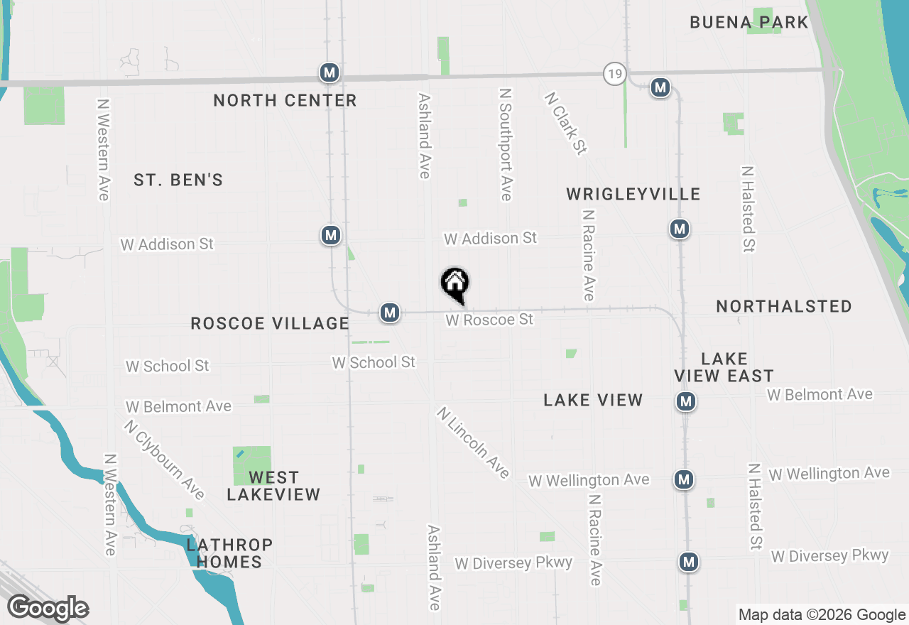 Map of 3409 N Bosworth Avenue #1W, Chicago, IL 60657