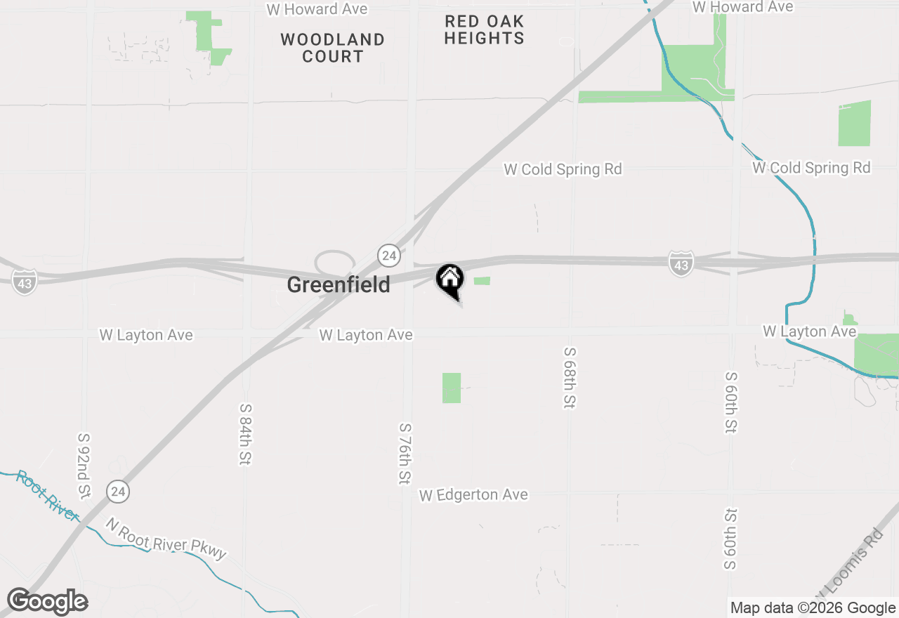 Map of 4655 S Woodland Dr, Greenfield, WI 53220