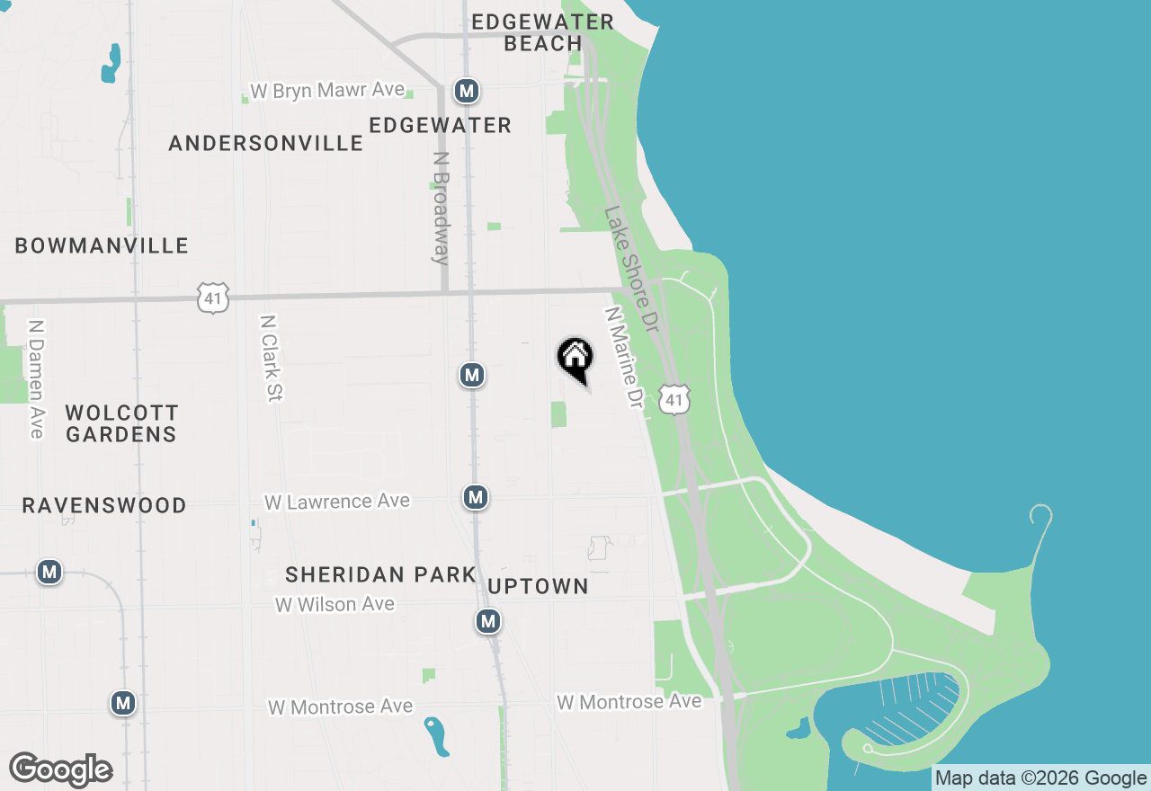 Map of 926 W Margate Terrace #1W, Chicago, IL 60640