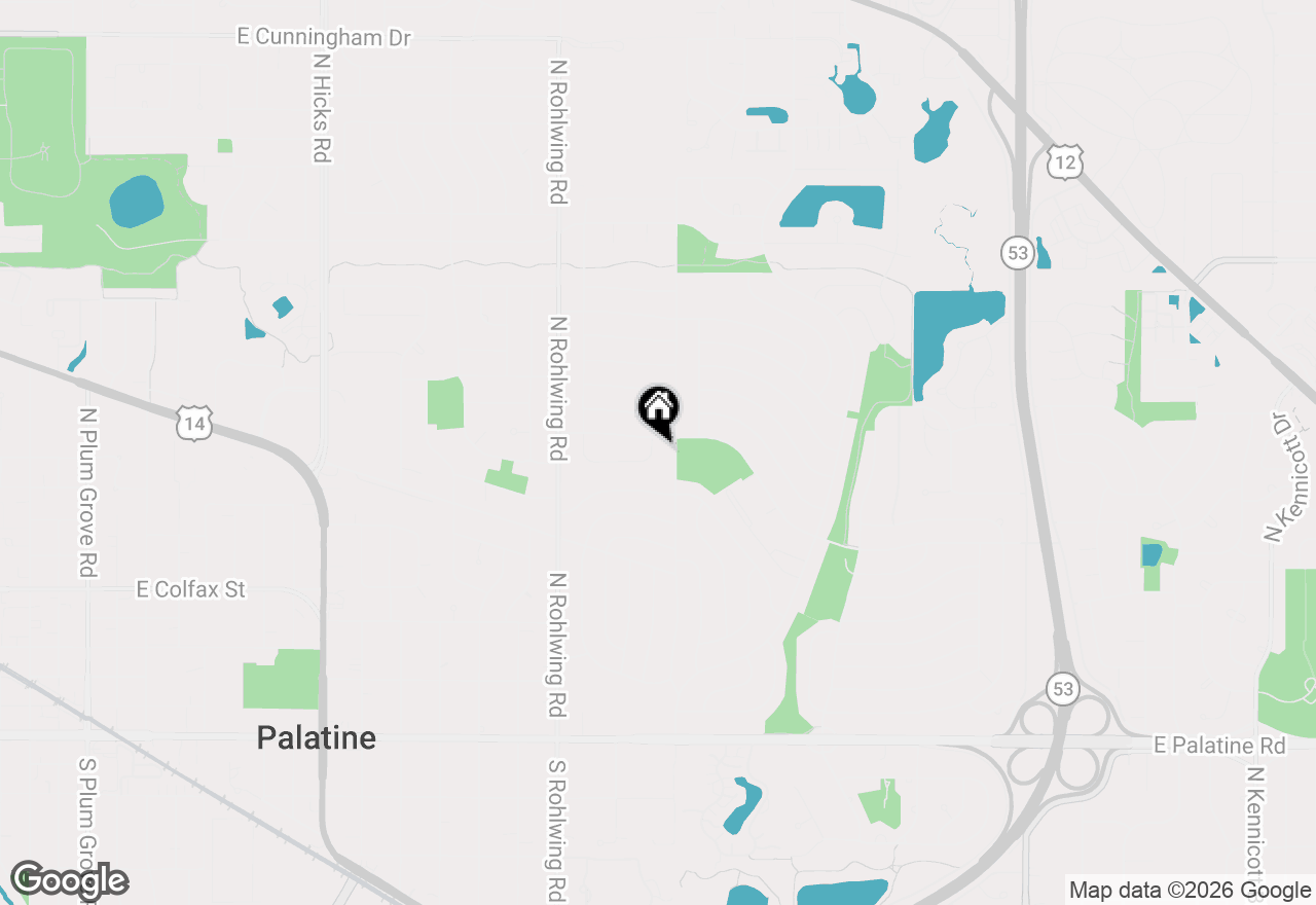 Map of 923 E Schirra Drive, Palatine, IL 60074