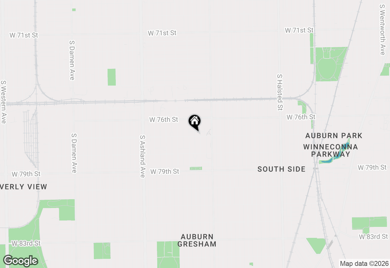Map of 1316 W 77th Street, Chicago, IL 60620