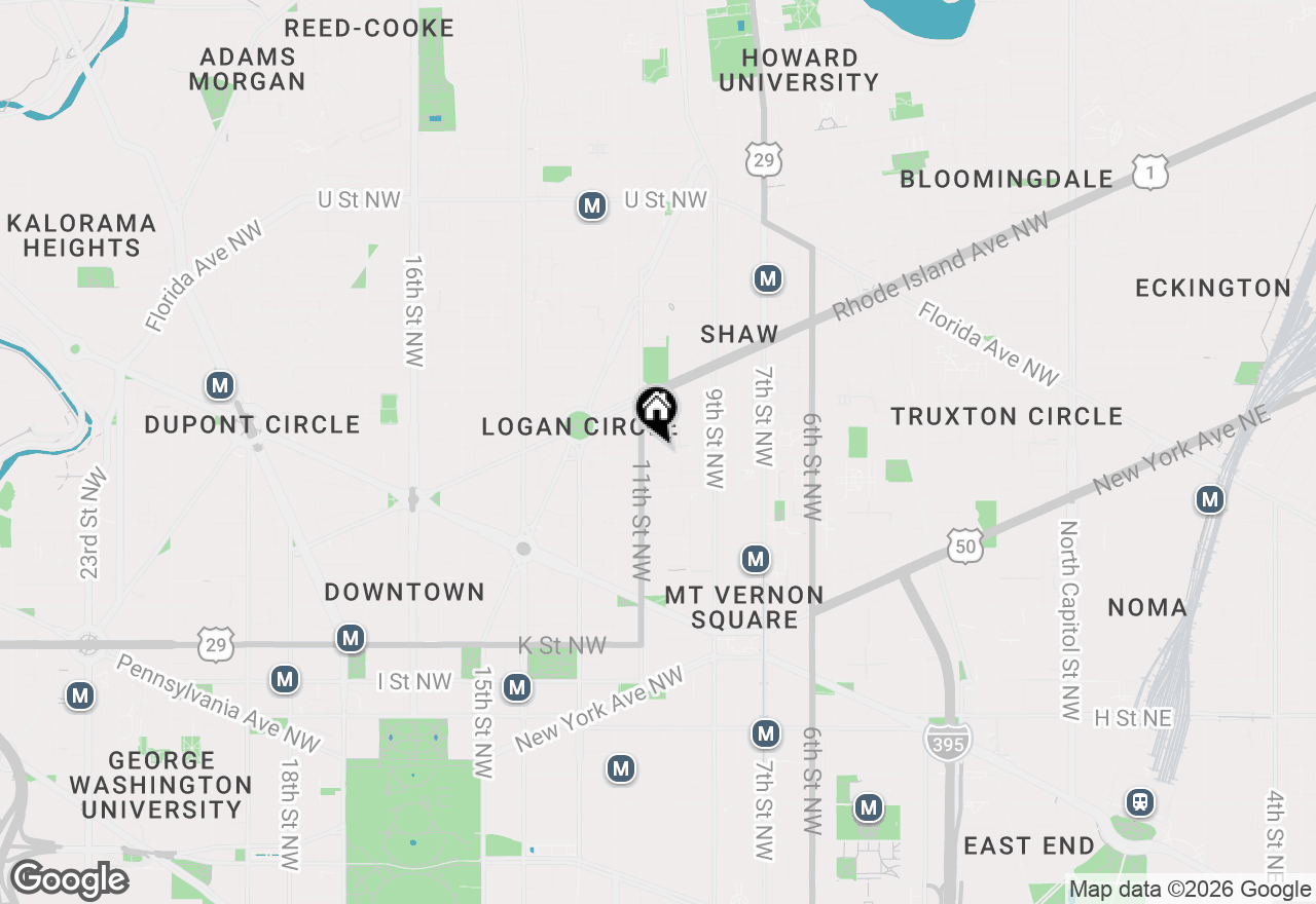 Map of 1007 O Street Nw, Washington, DC 20001