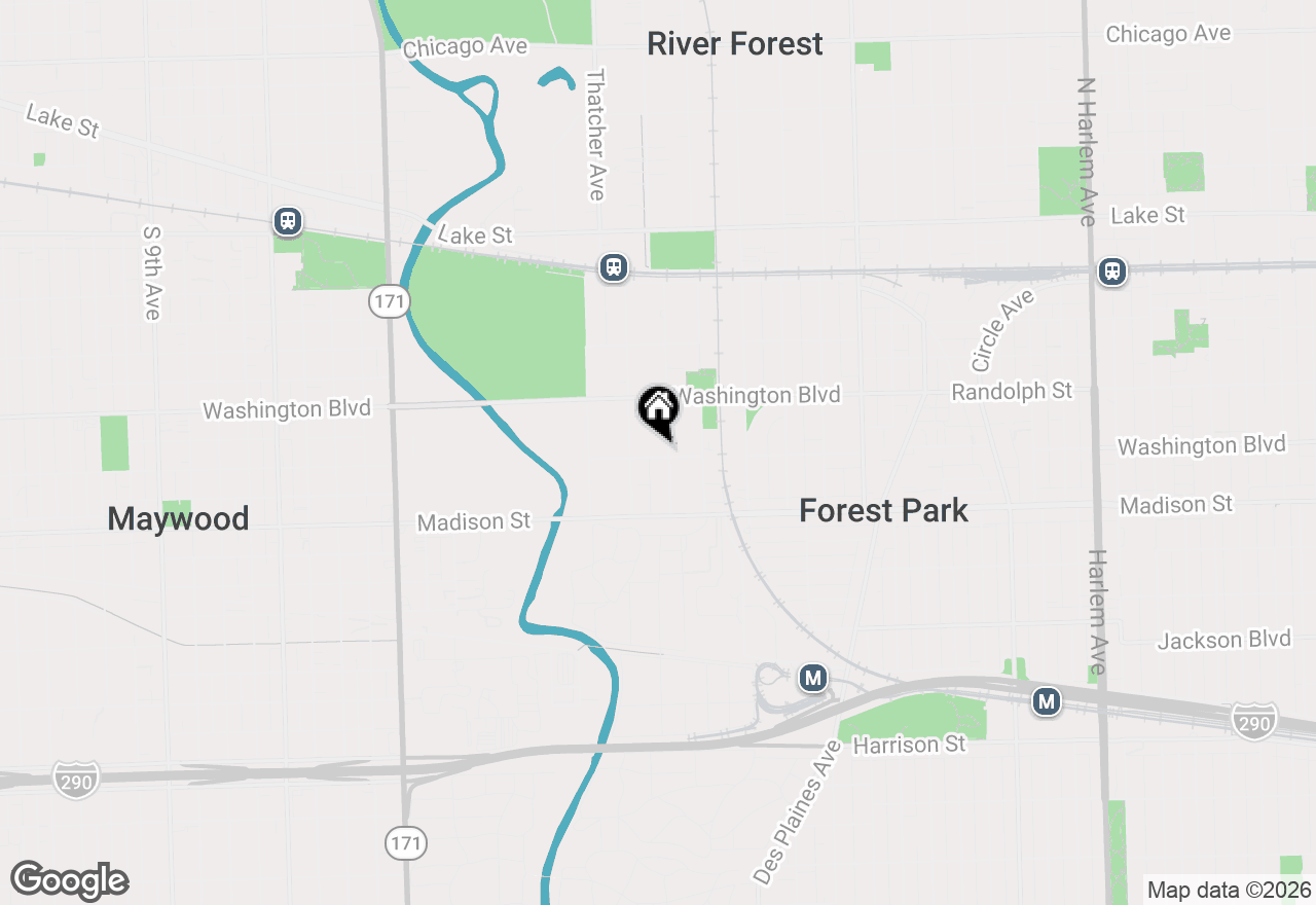 Map of 102 Keystone Avenue, River Forest, IL 60305