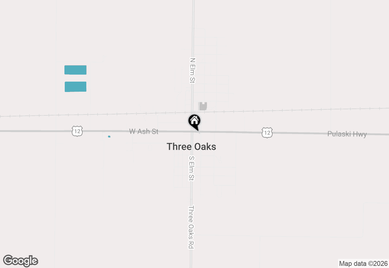 Map of 2 E Ash Street, Three Oaks, MI 49128