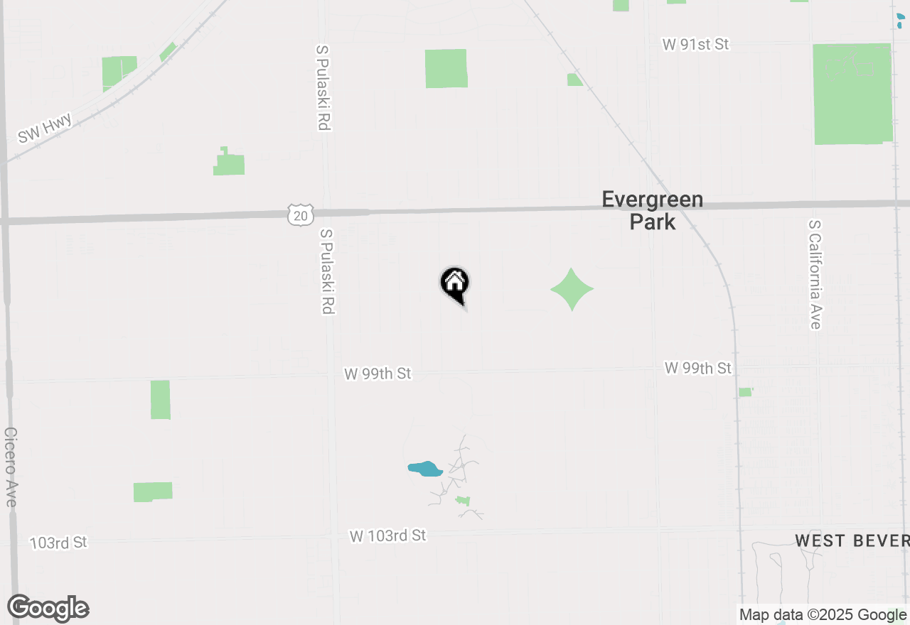 Map of 9731 S Lawndale Avenue, Evergreen Park, IL 60805