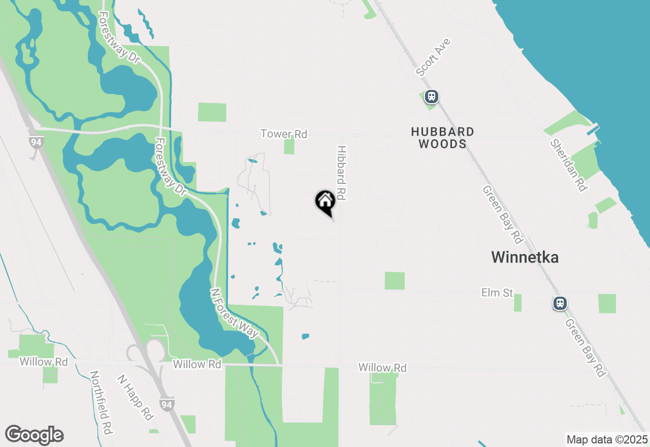 Map of 1300 Hackberry Lane, Winnetka, IL 60093