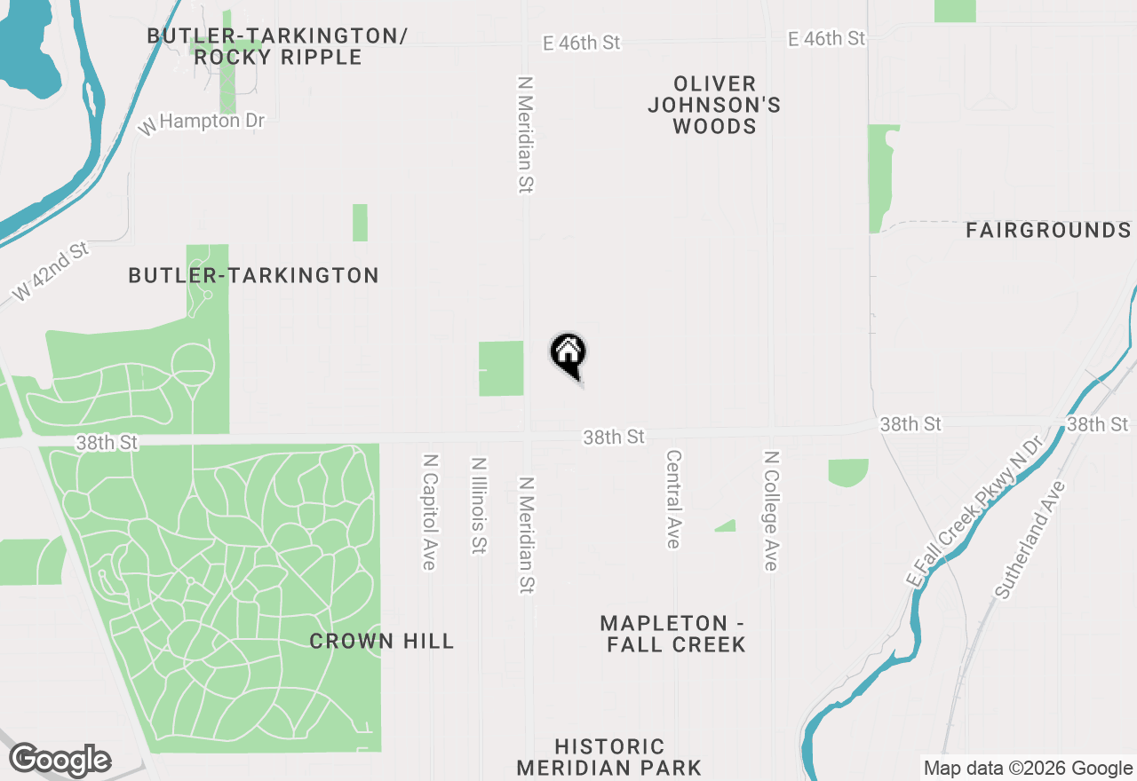 Map of 3852 N Pennsylvania Street, Indianapolis, IN 46205