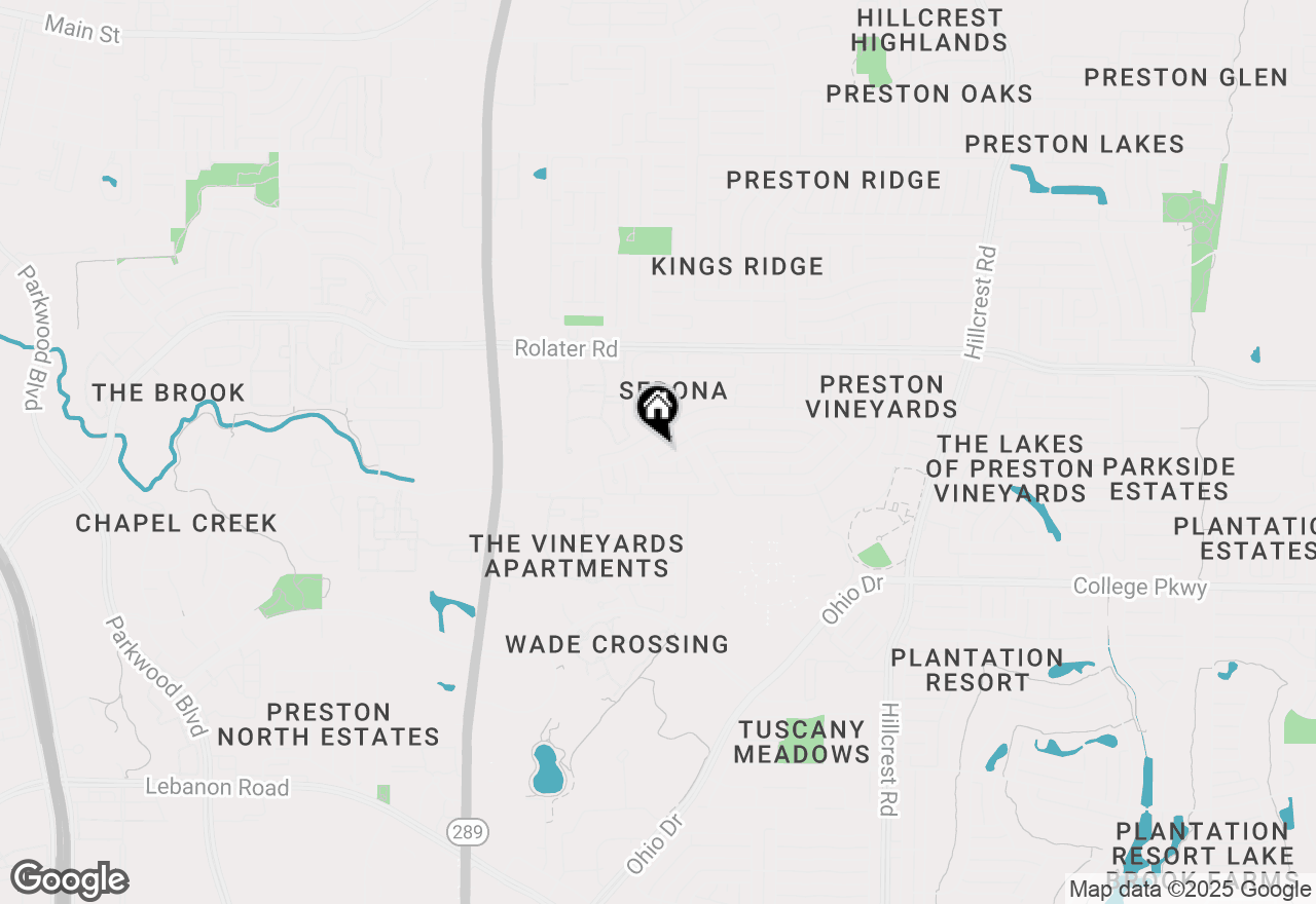 Map of 9701 Preston Vineyard Drive, Frisco, TX 75035