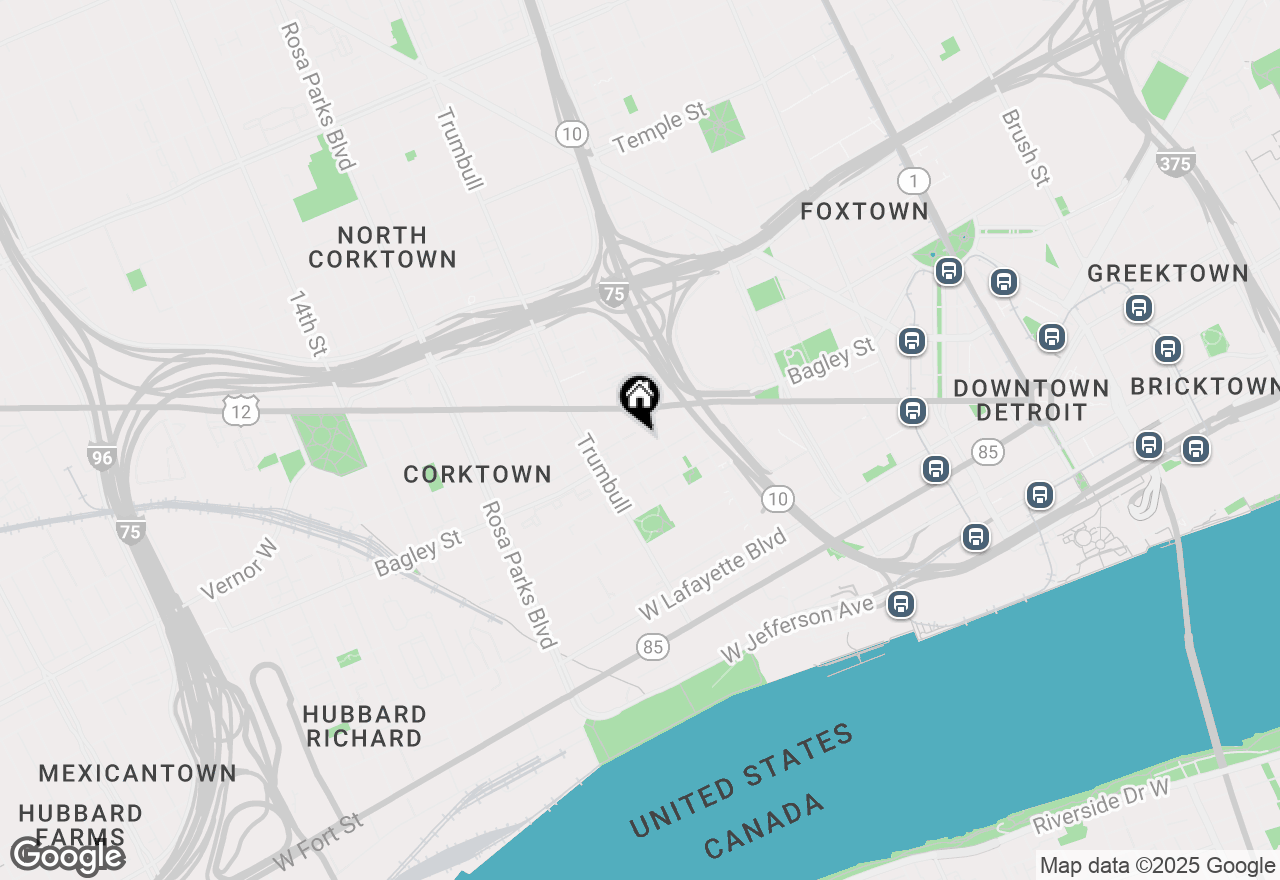 Map of 1338 Bagley Street, Detroit, MI 48226