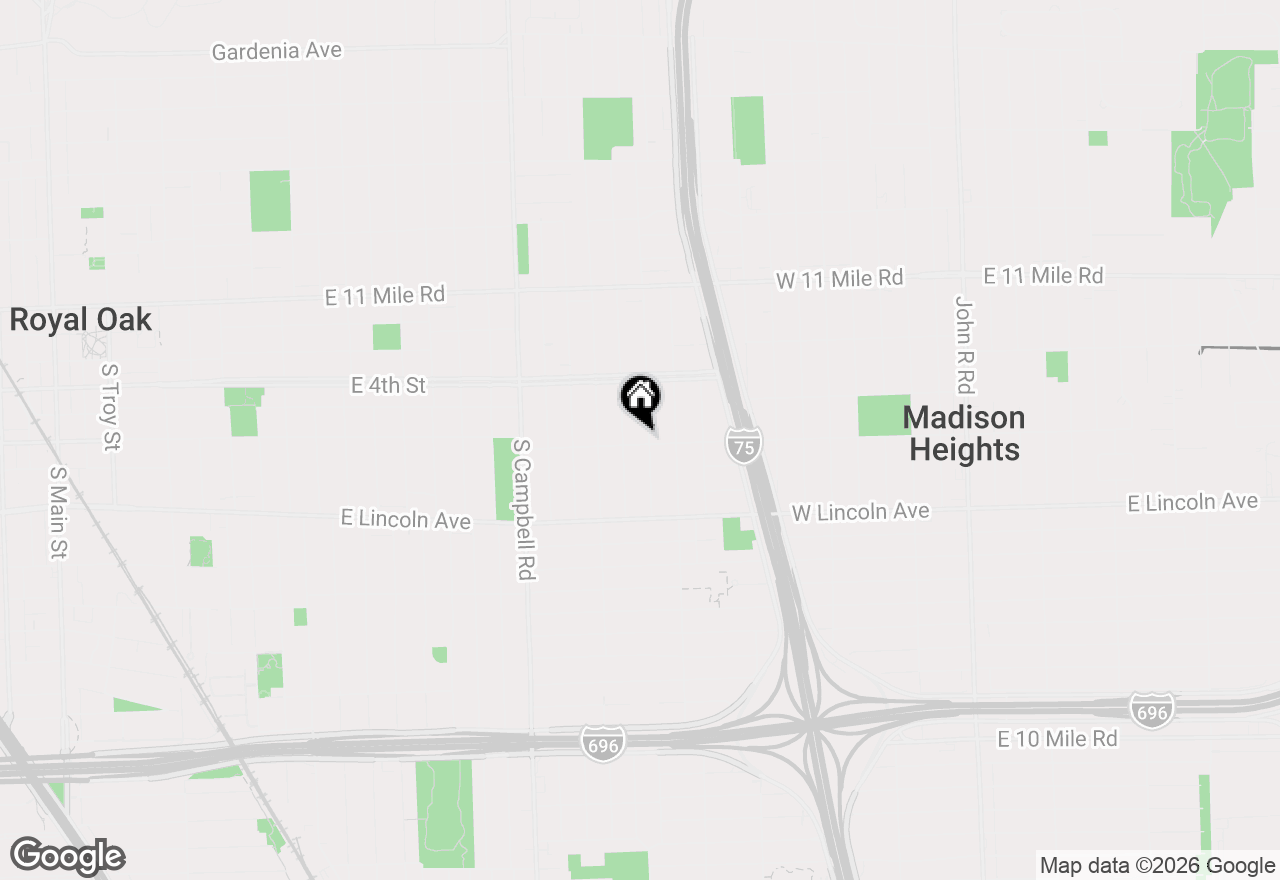 Map of 536 S Minerva Avenue, Royal Oak, MI 48067