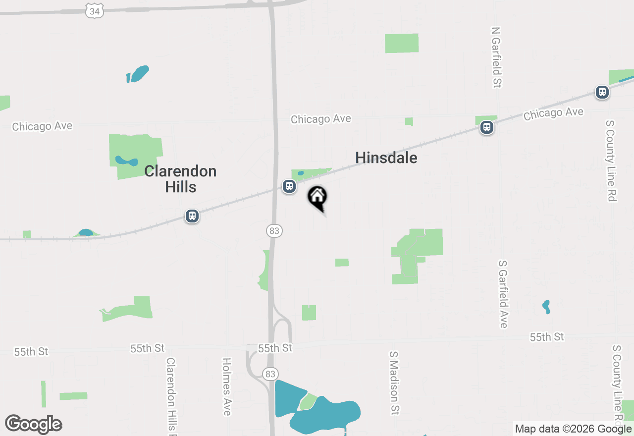 Map of 426 S Bruner Street, Hinsdale, IL 60521
