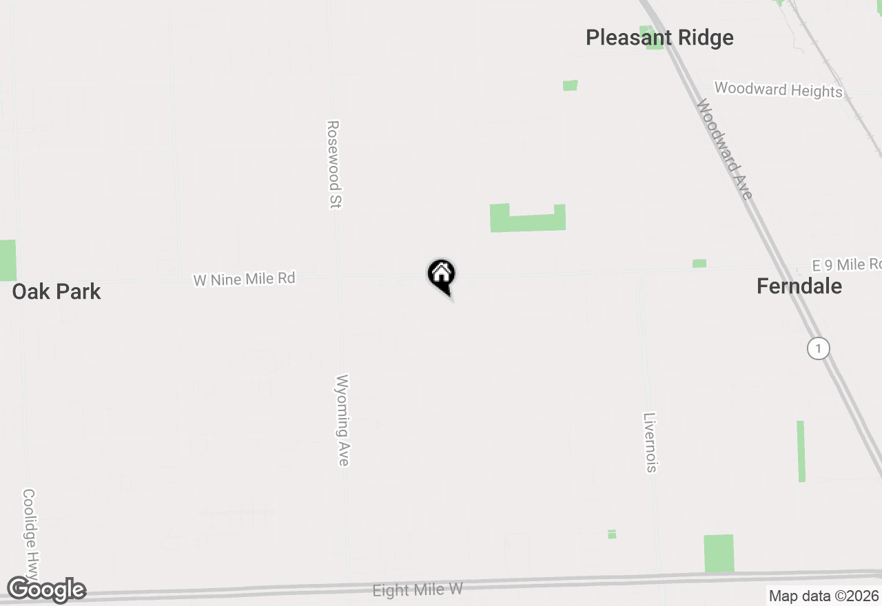 Map of 1665 W Troy Street, Ferndale, MI 48220