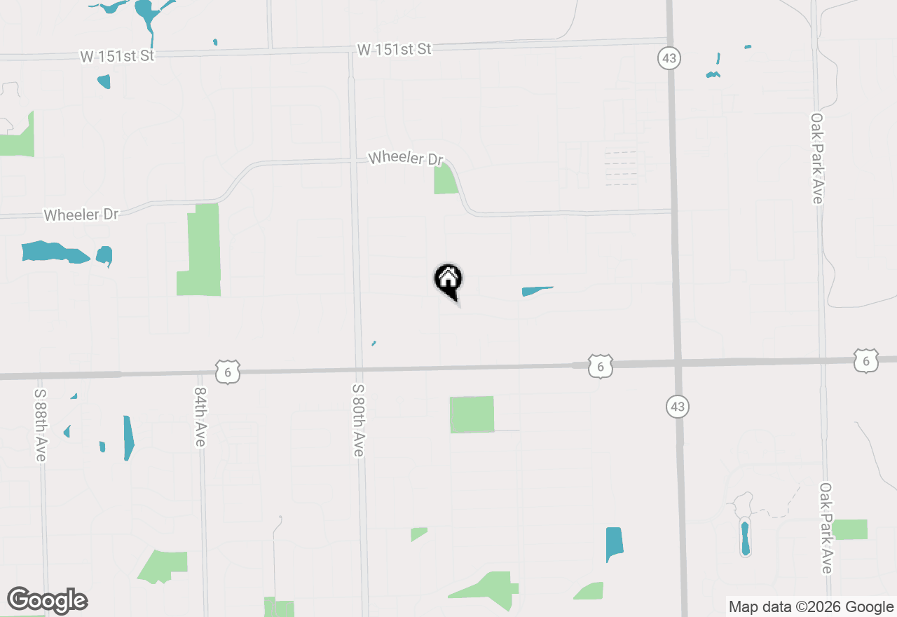 Map of 7736 W 157th Place, Orland Park, IL 60462