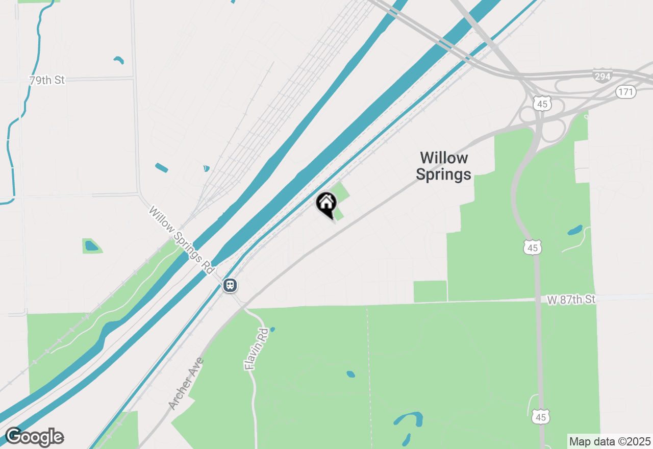 Map of 107 N Oakwood Avenue, Willow Springs, IL 60480